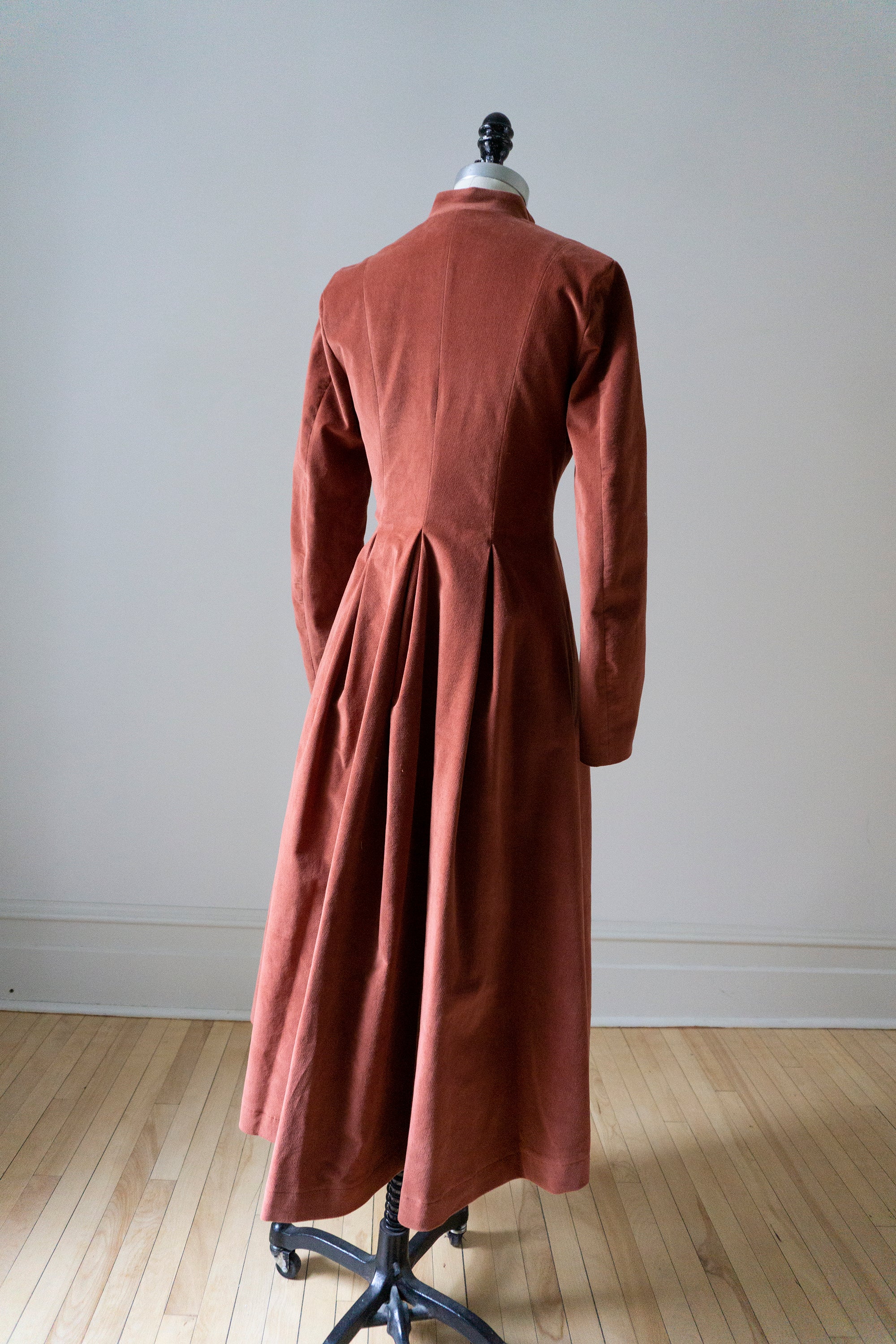Linnea Coat - Brick Red Velvet (size S)