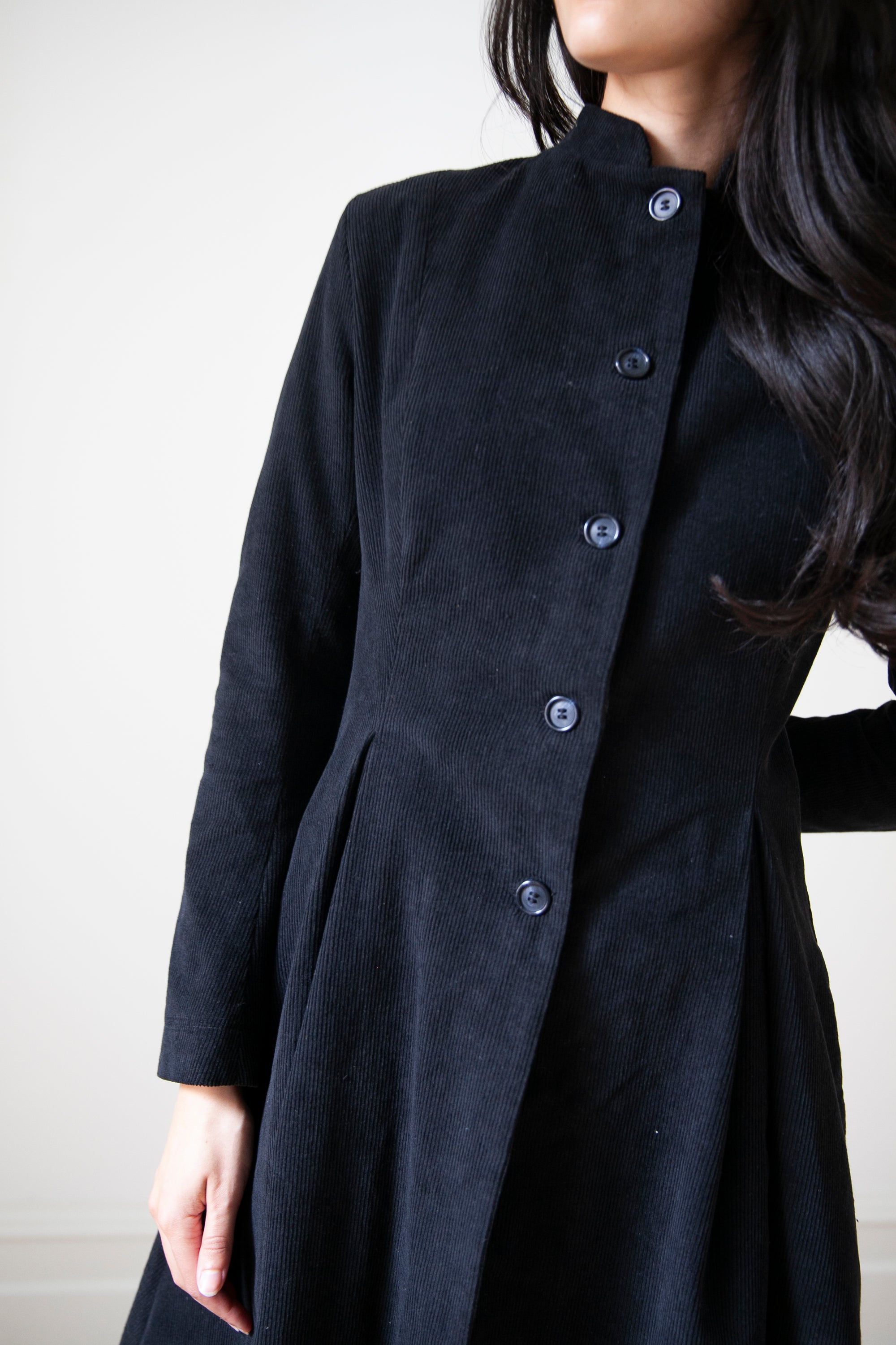 Linnea Corduroy Coat - Black