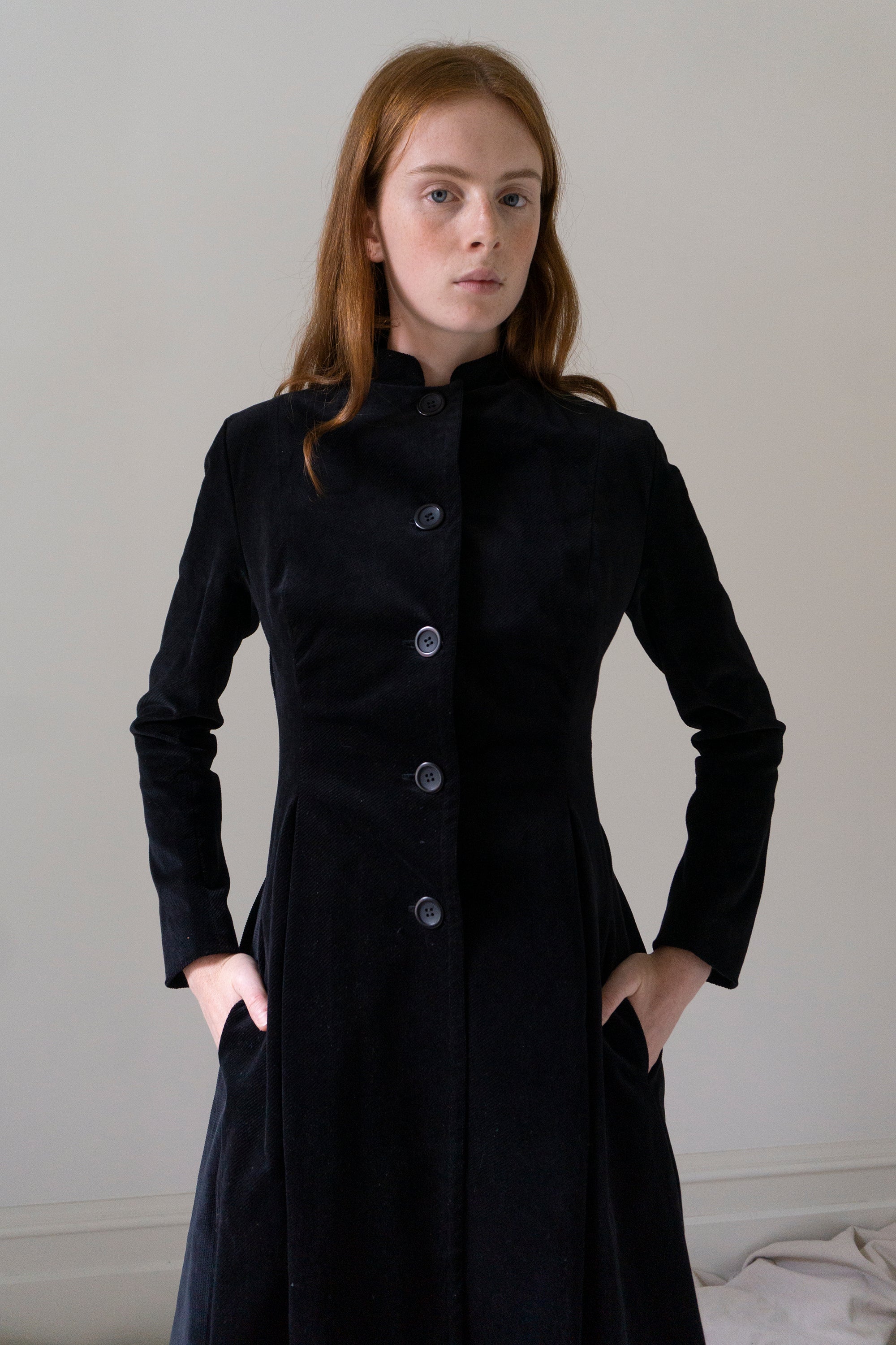 Manteau en velours Linnea - Noir