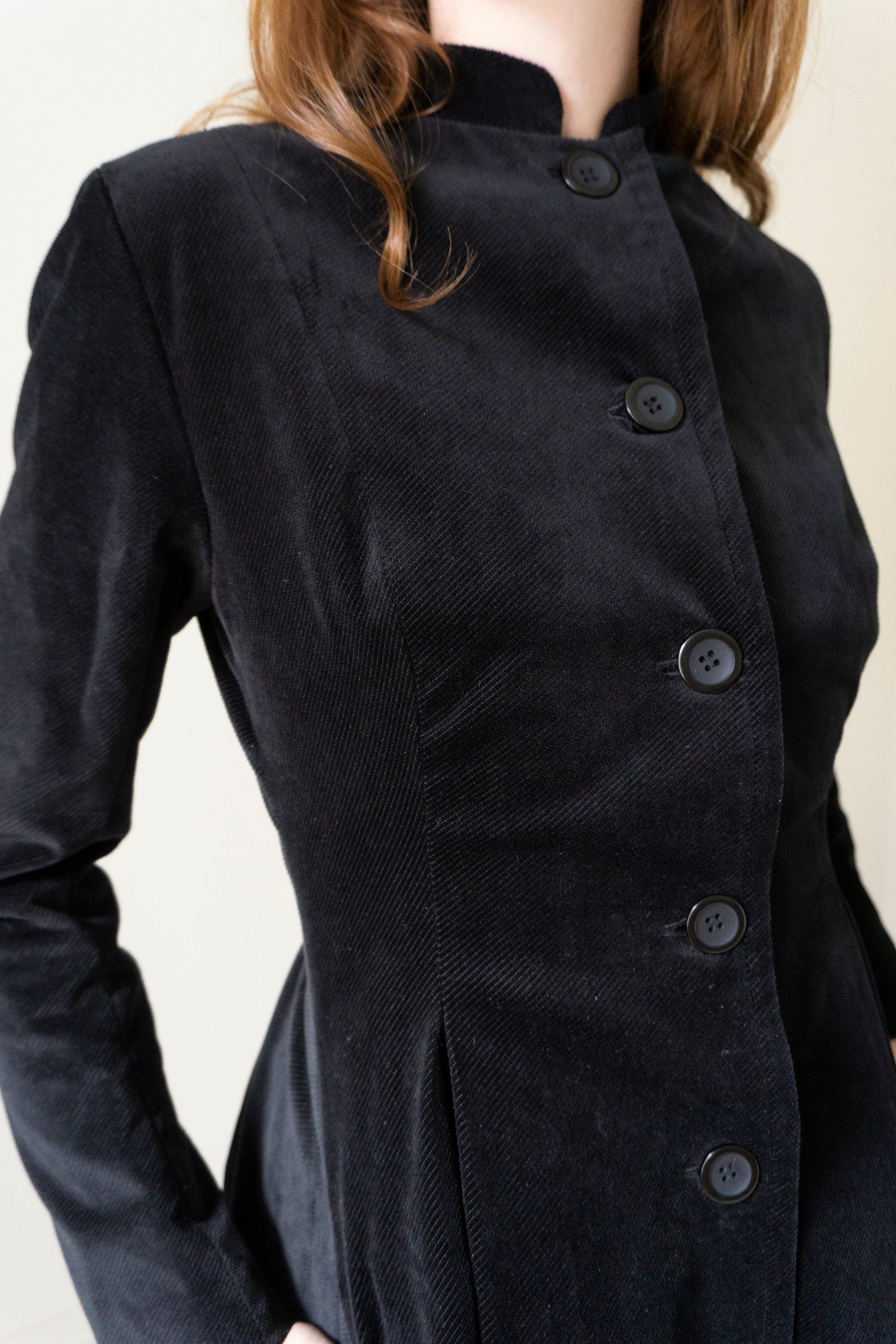 Manteau en velours Linnea - Noir