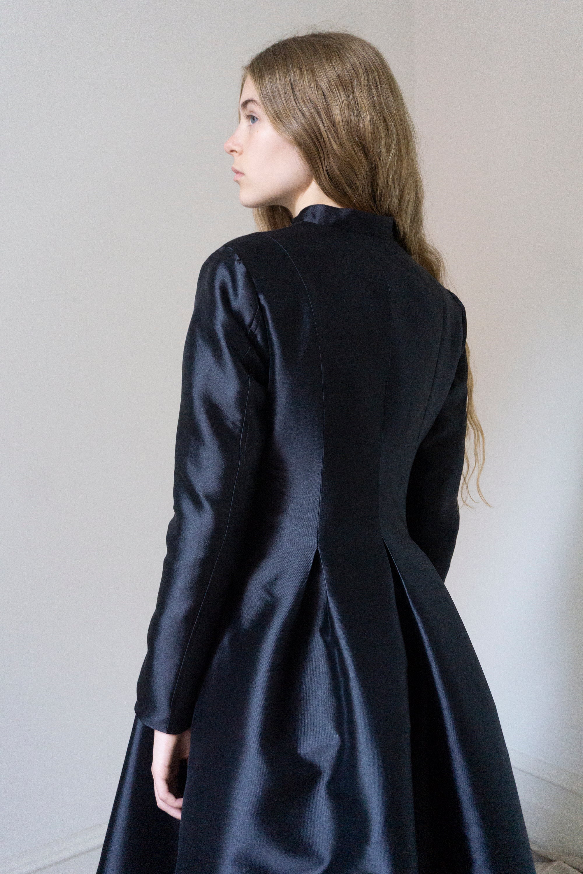 Linnea Silk & Wool Coat - Black