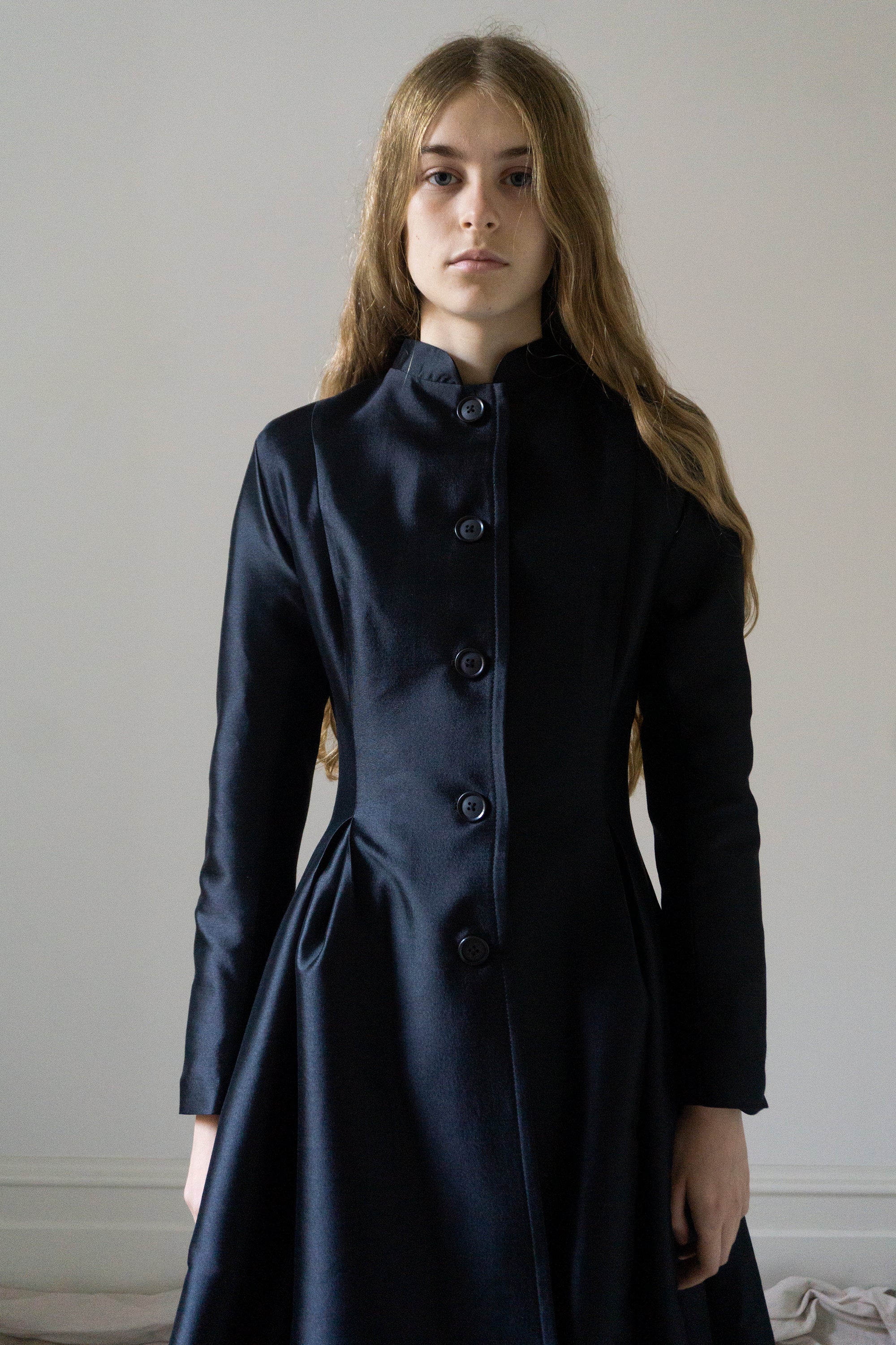 Linnea Silk & Wool Coat - Black