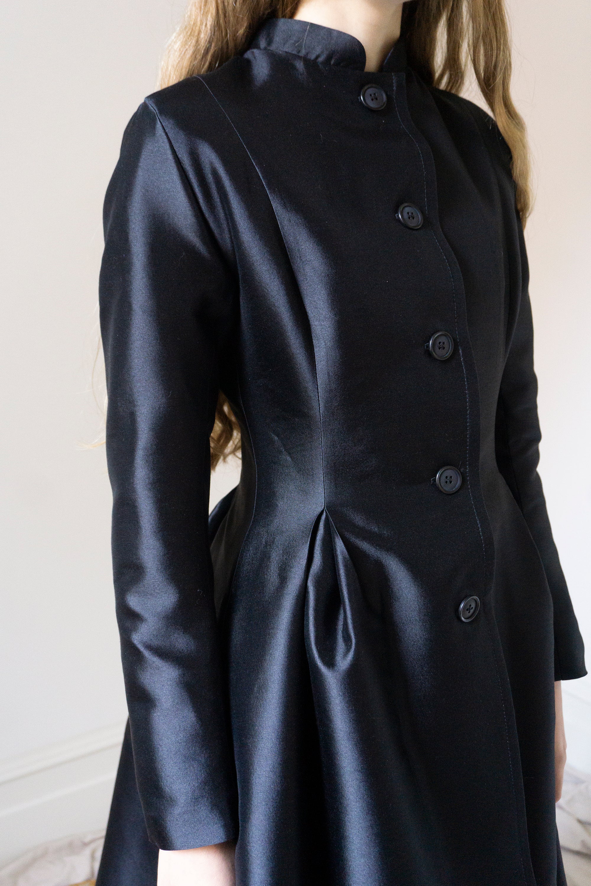 Linnea Silk & Wool Coat - Black