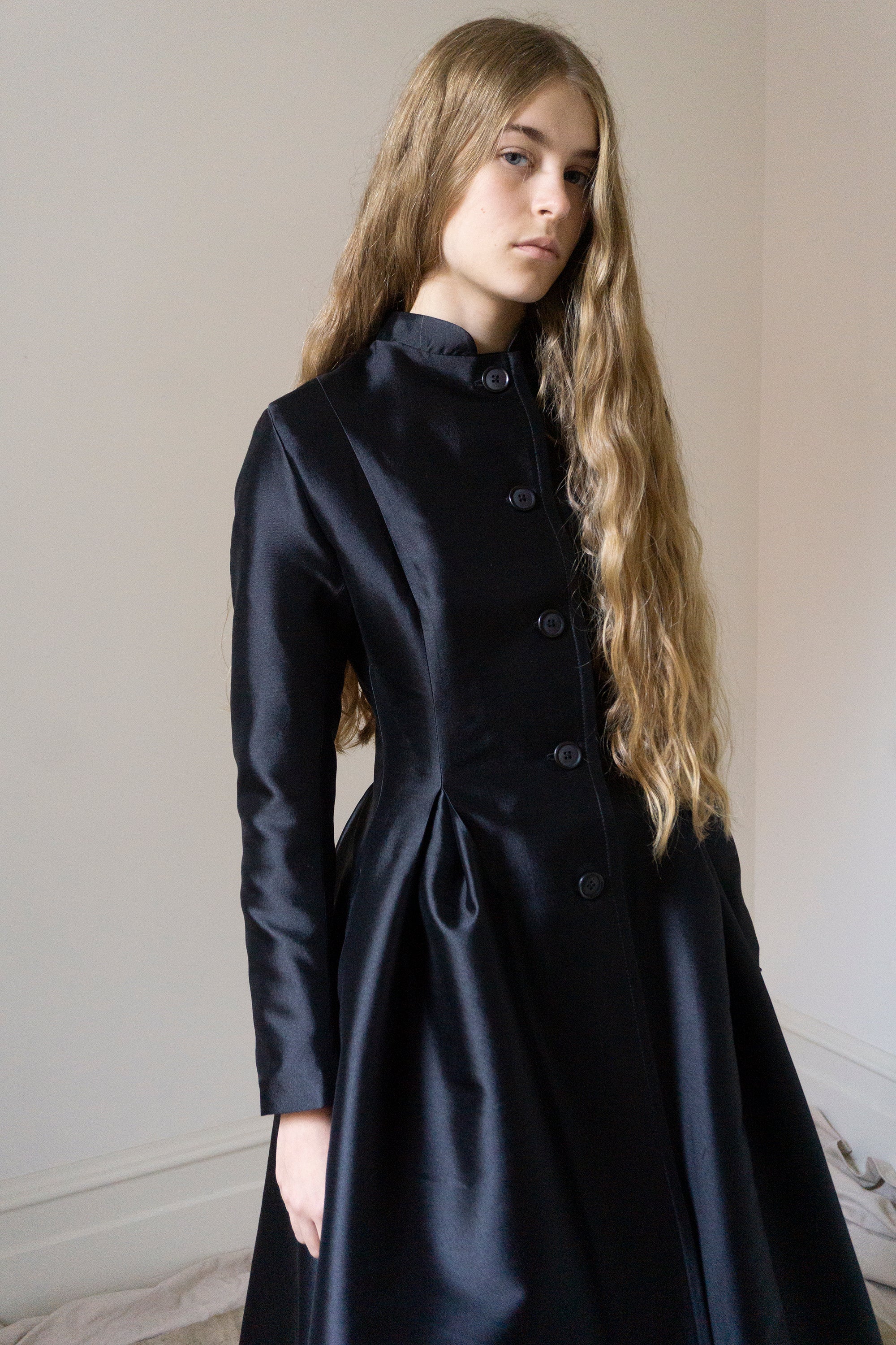 Linnea Silk & Wool Coat - Black