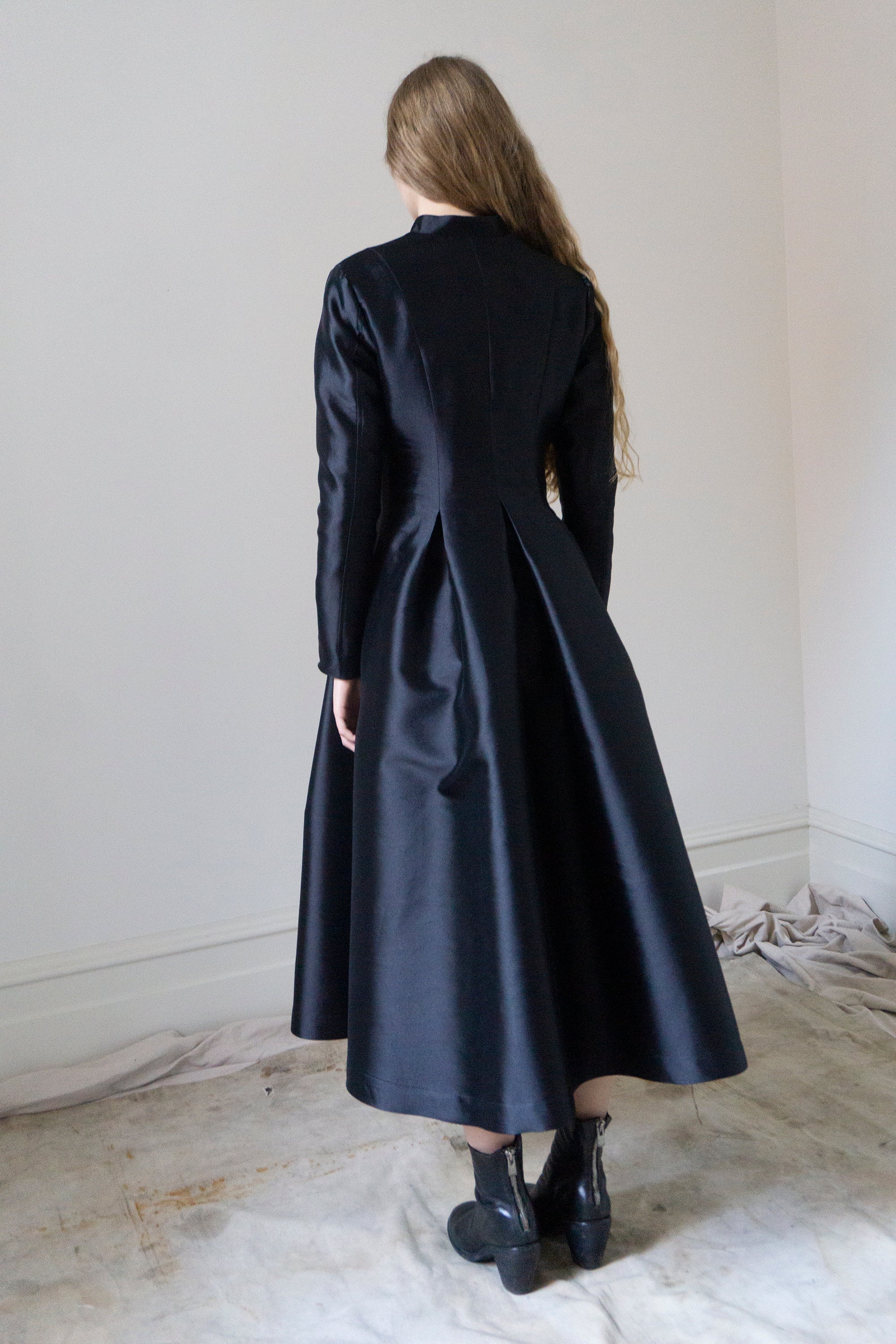 Linnea Silk & Wool Coat - Black