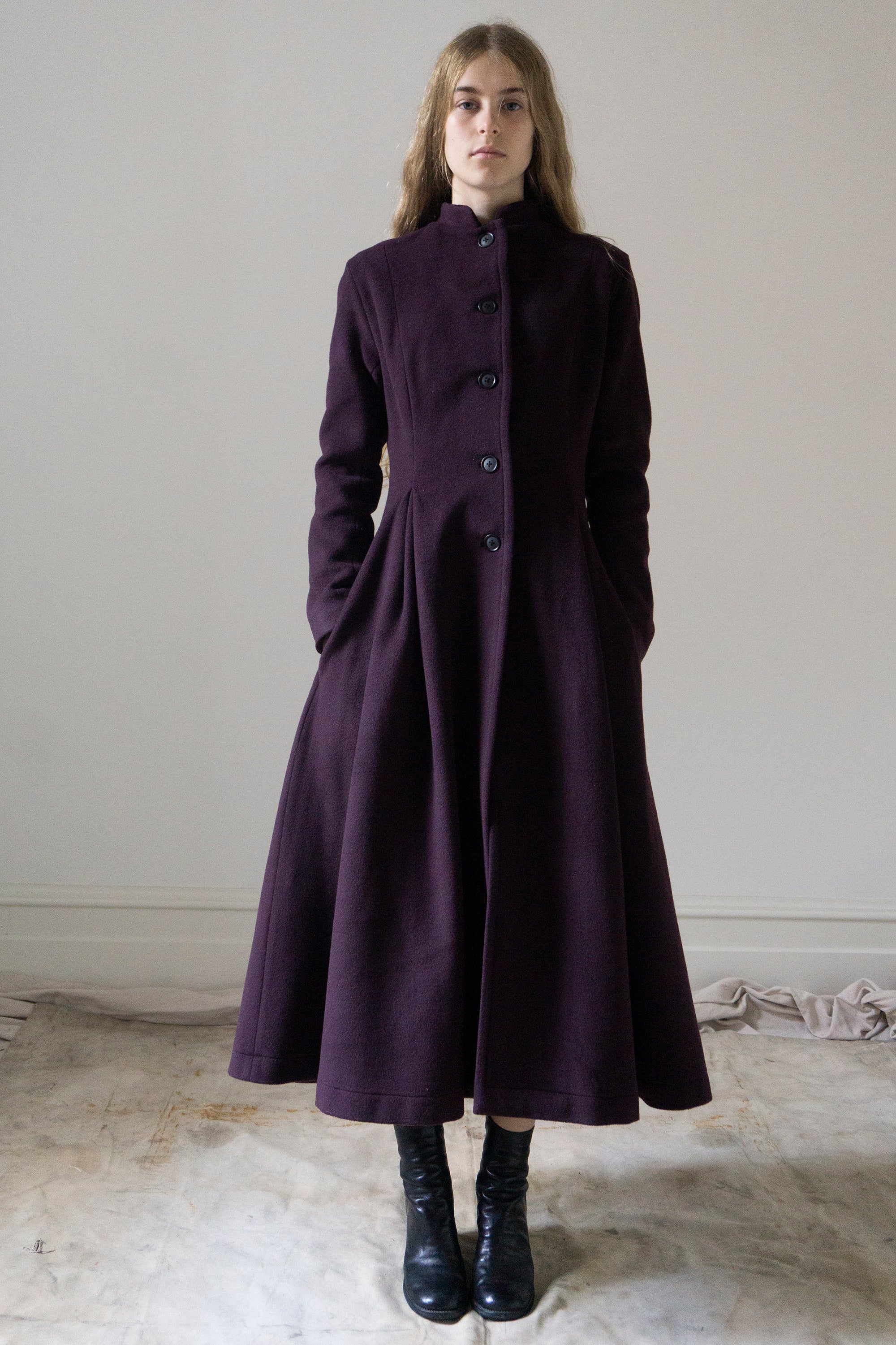 Linnea Wool Coat - Plum