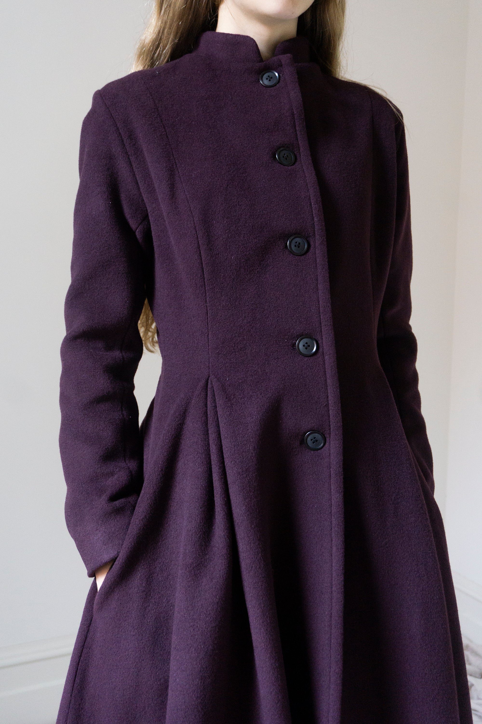 Linnea Wool Coat - Plum