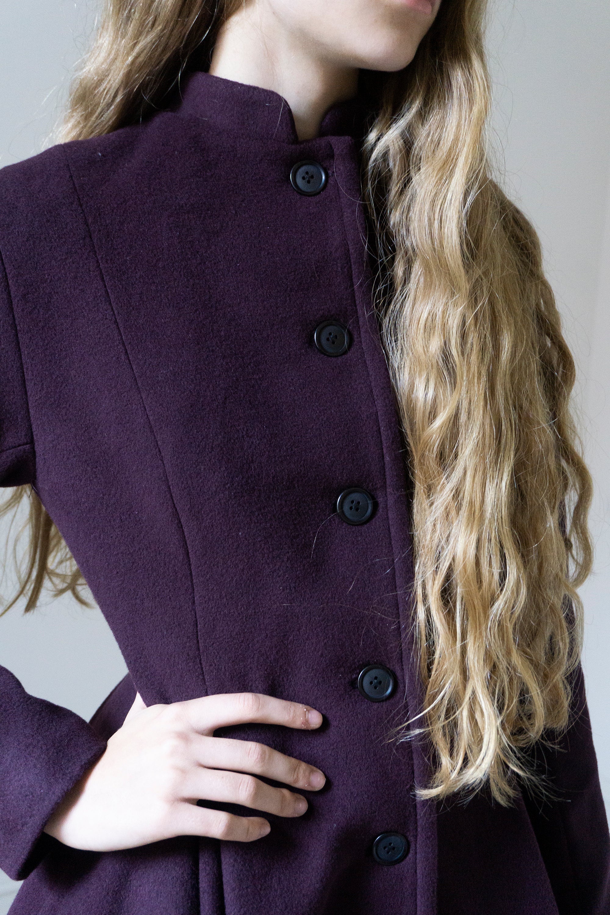 Linnea Wool Coat - Plum