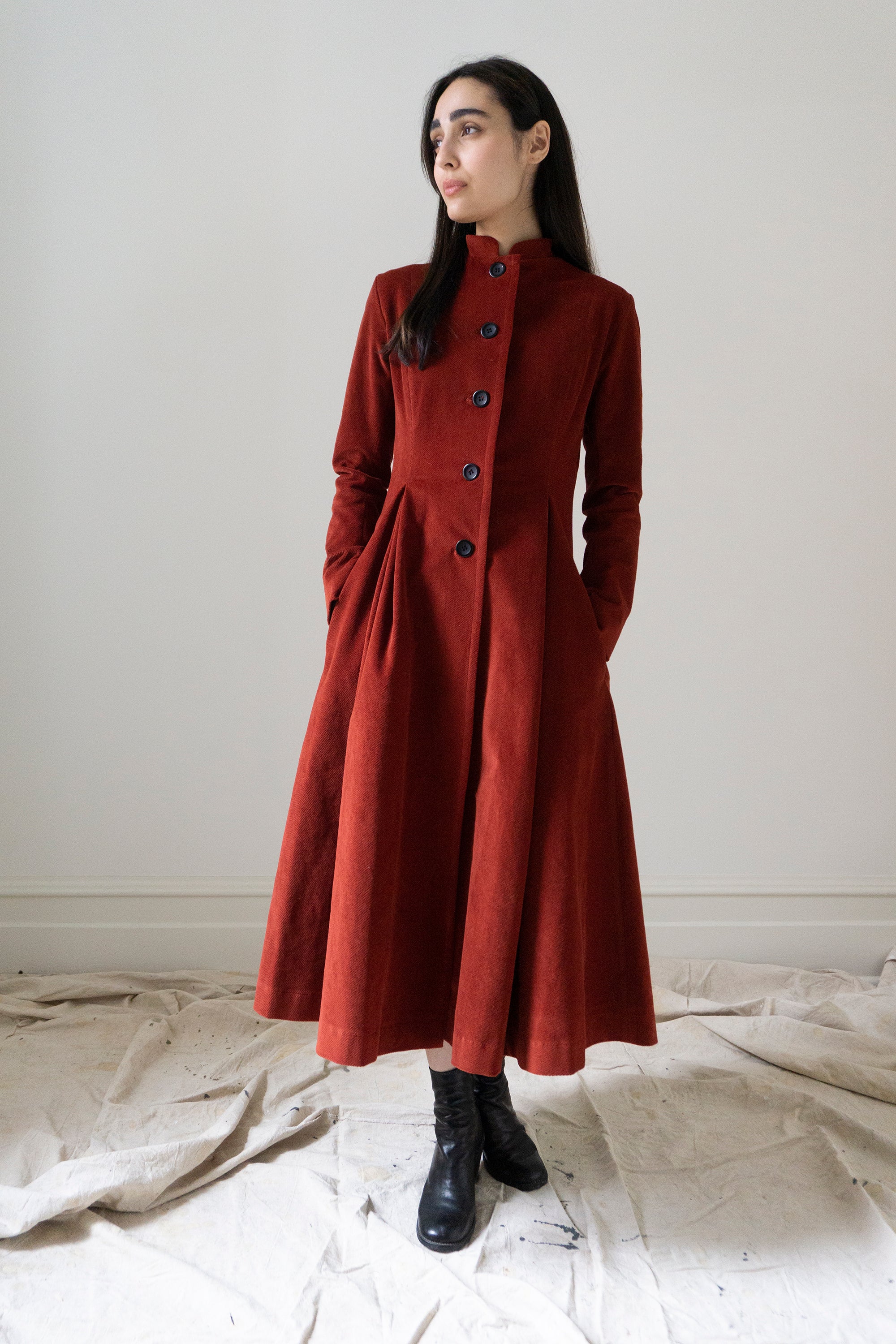 Linnea Velvet Coat - Red
