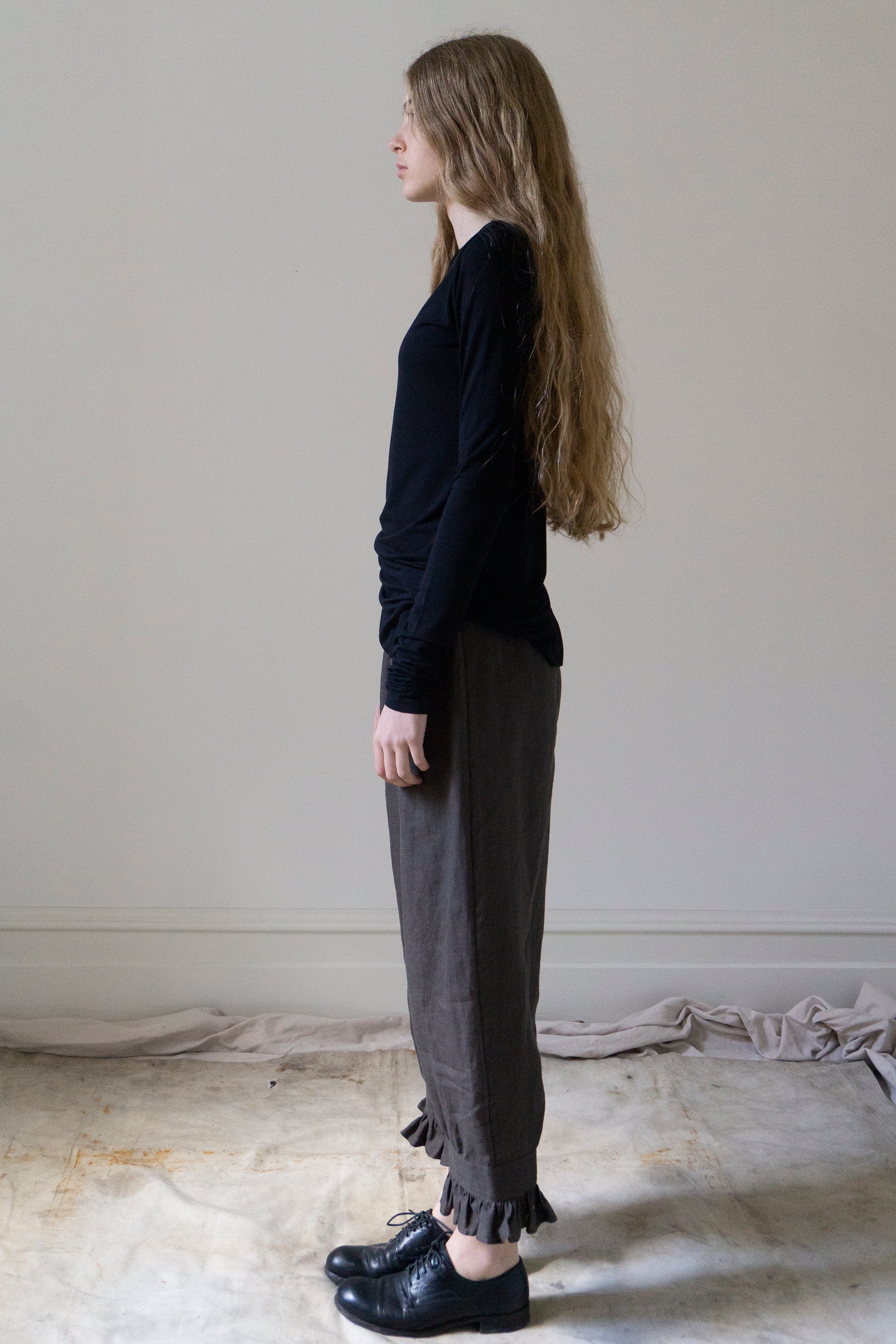 Jersey Long Sleeve Top - Black