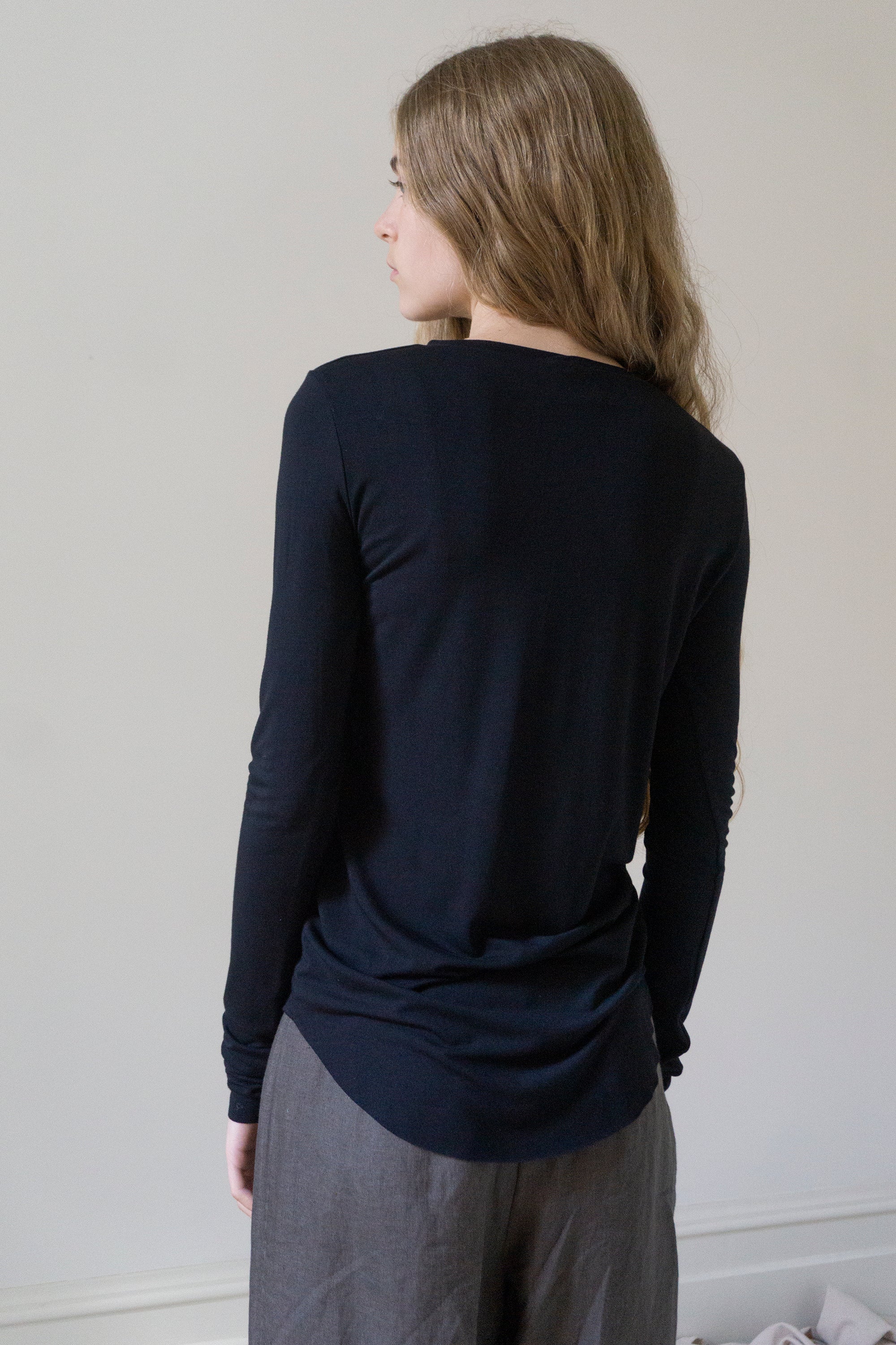 Jersey Long Sleeve Top - Black