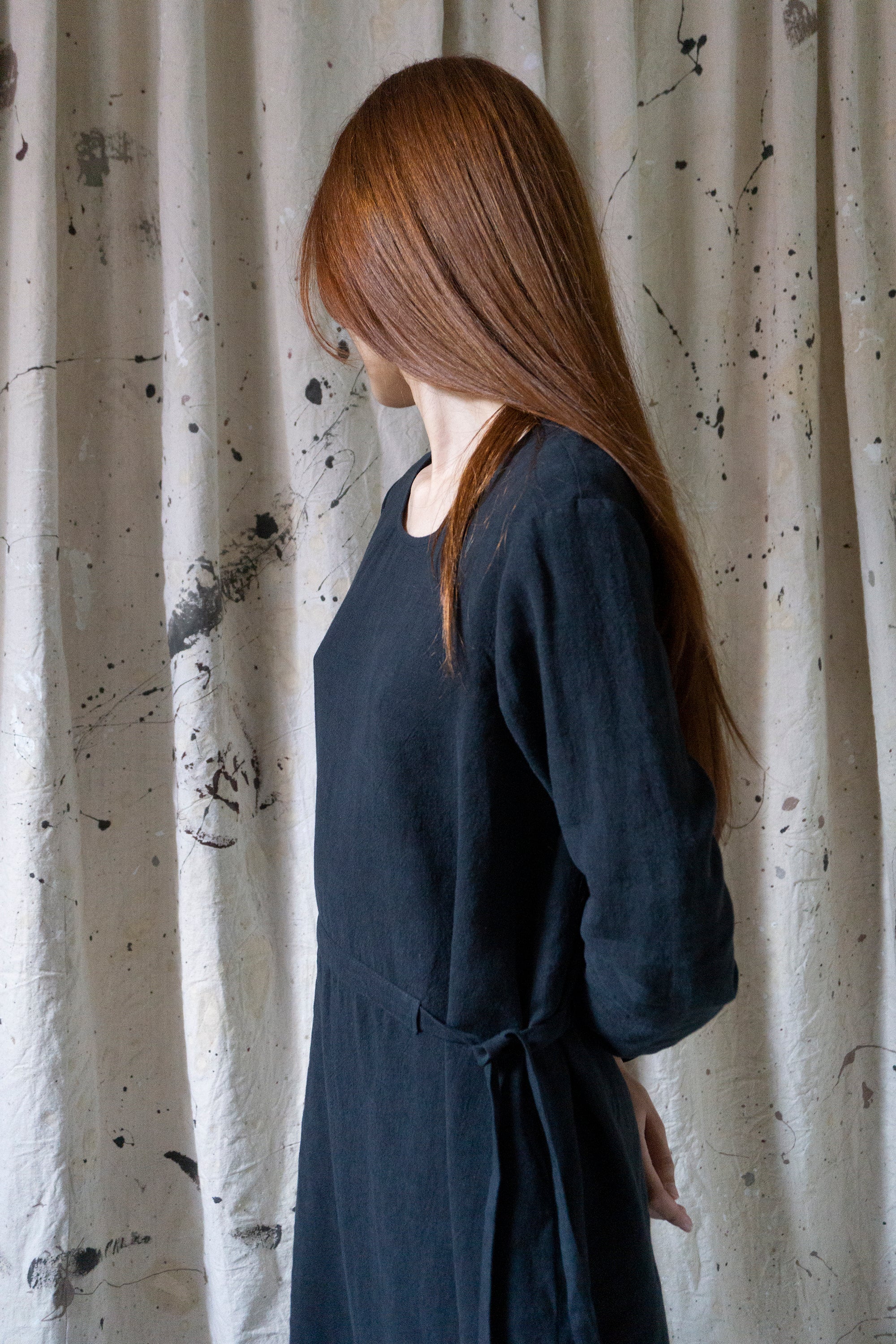 Lourdes Linen Dress - Black