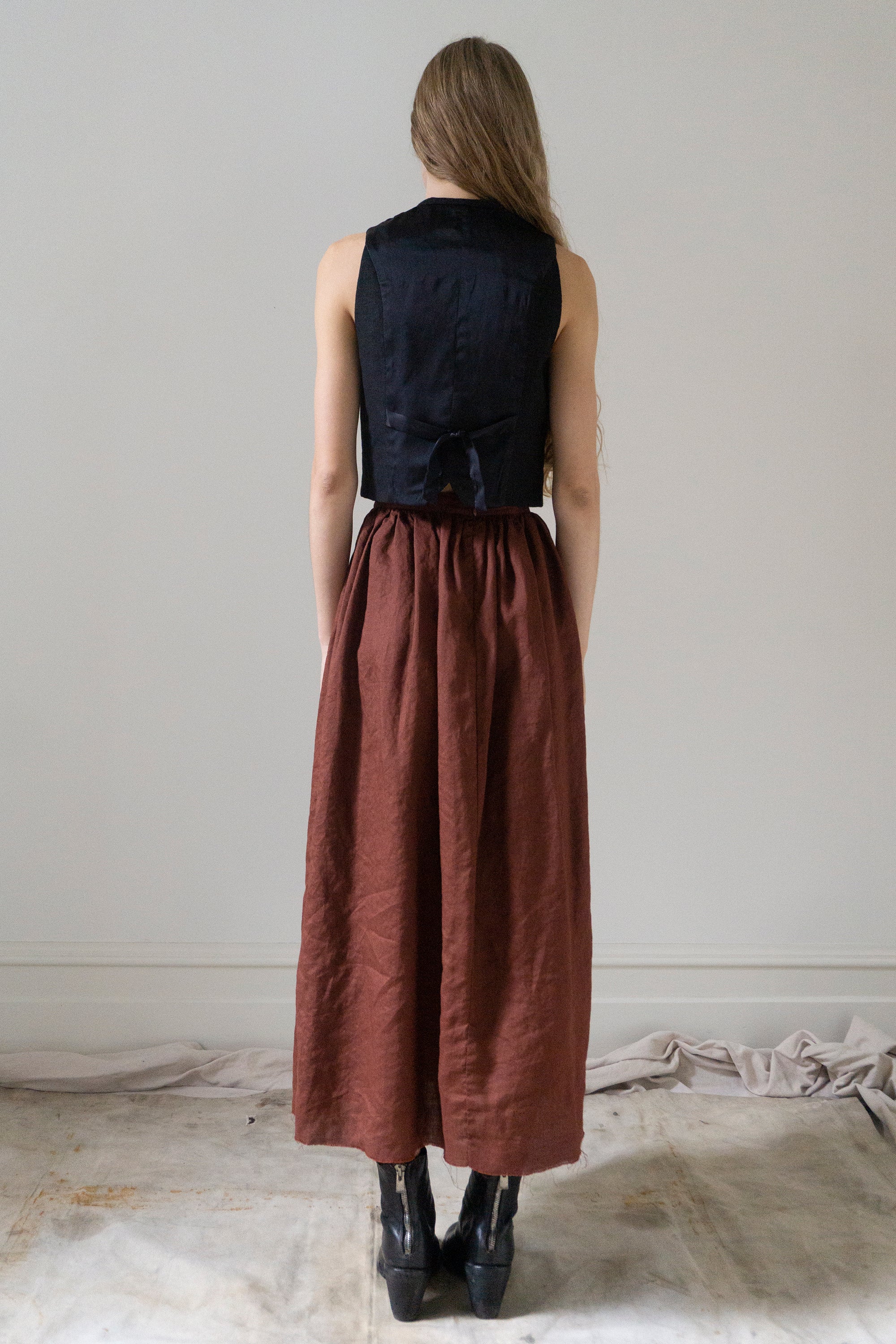 Tove Linen Waistcoat - Black