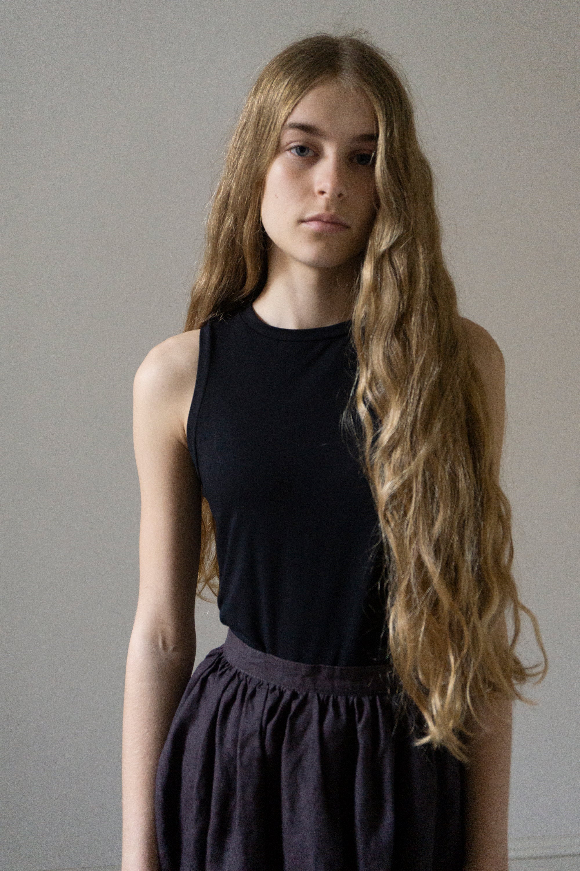 Lucia Linen Skirt - Darkest Plum