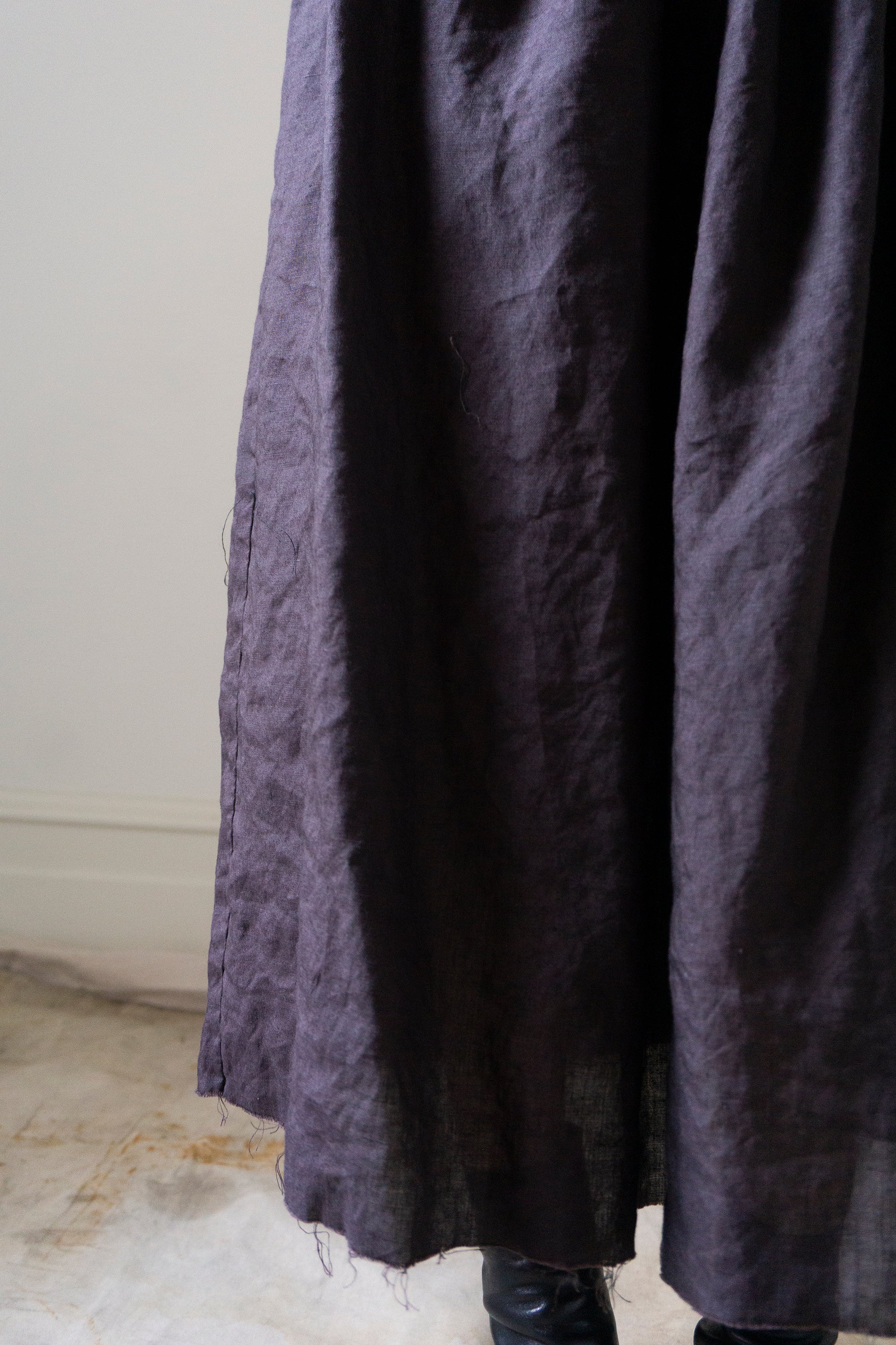 Lucia Linen Skirt - Darkest Plum