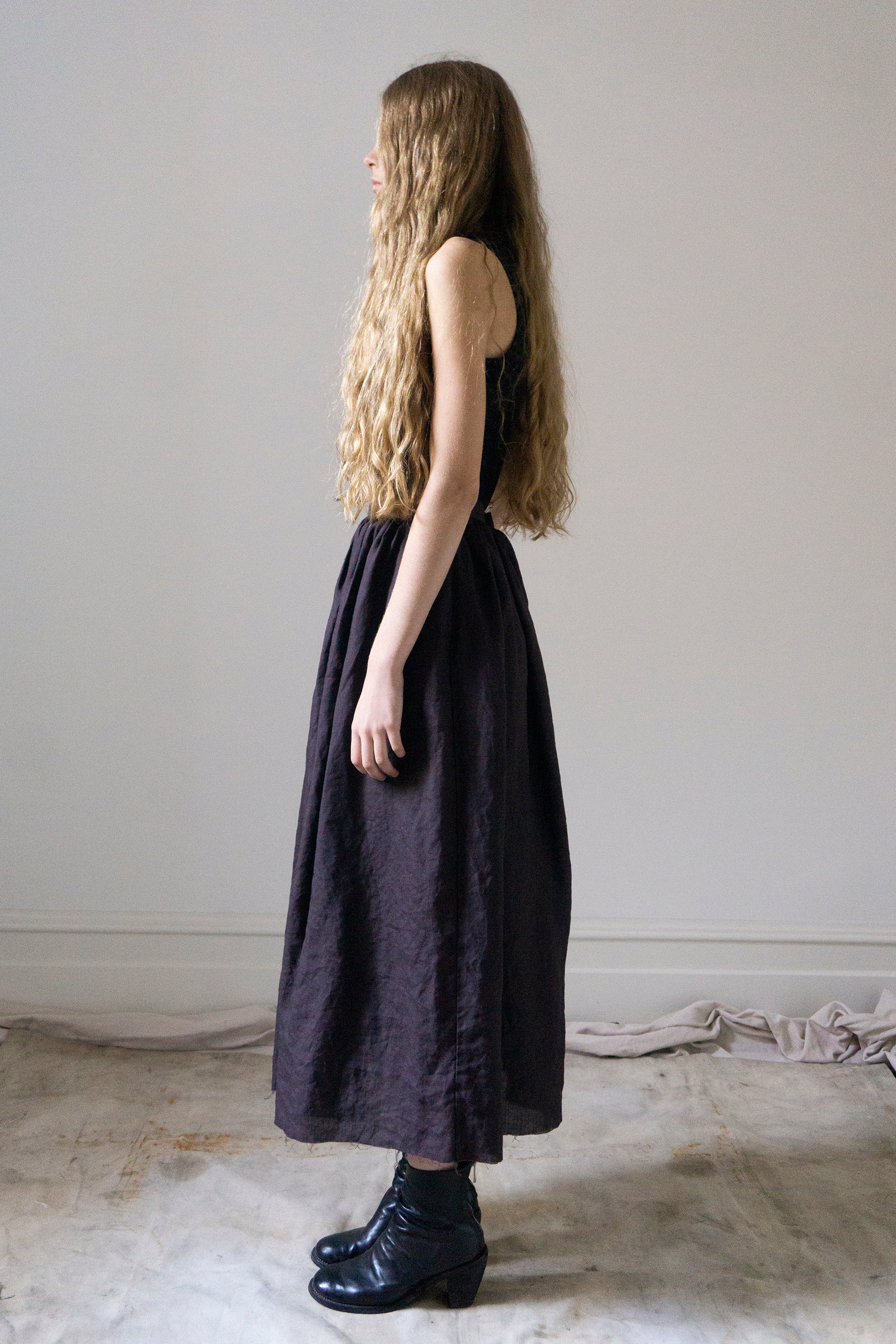 Lucia Linen Skirt - Darkest Plum