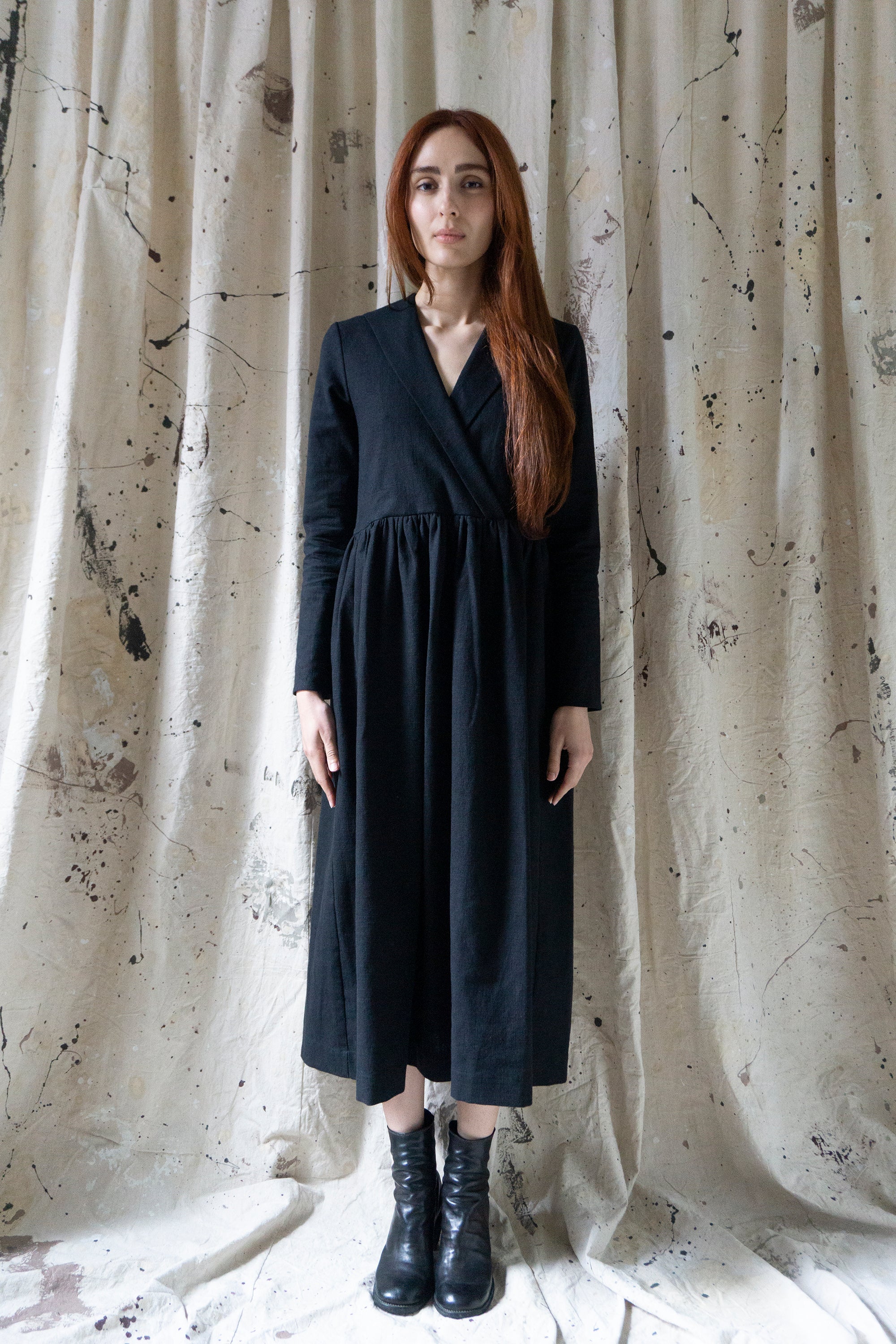 Mara Linen Dress - Black
