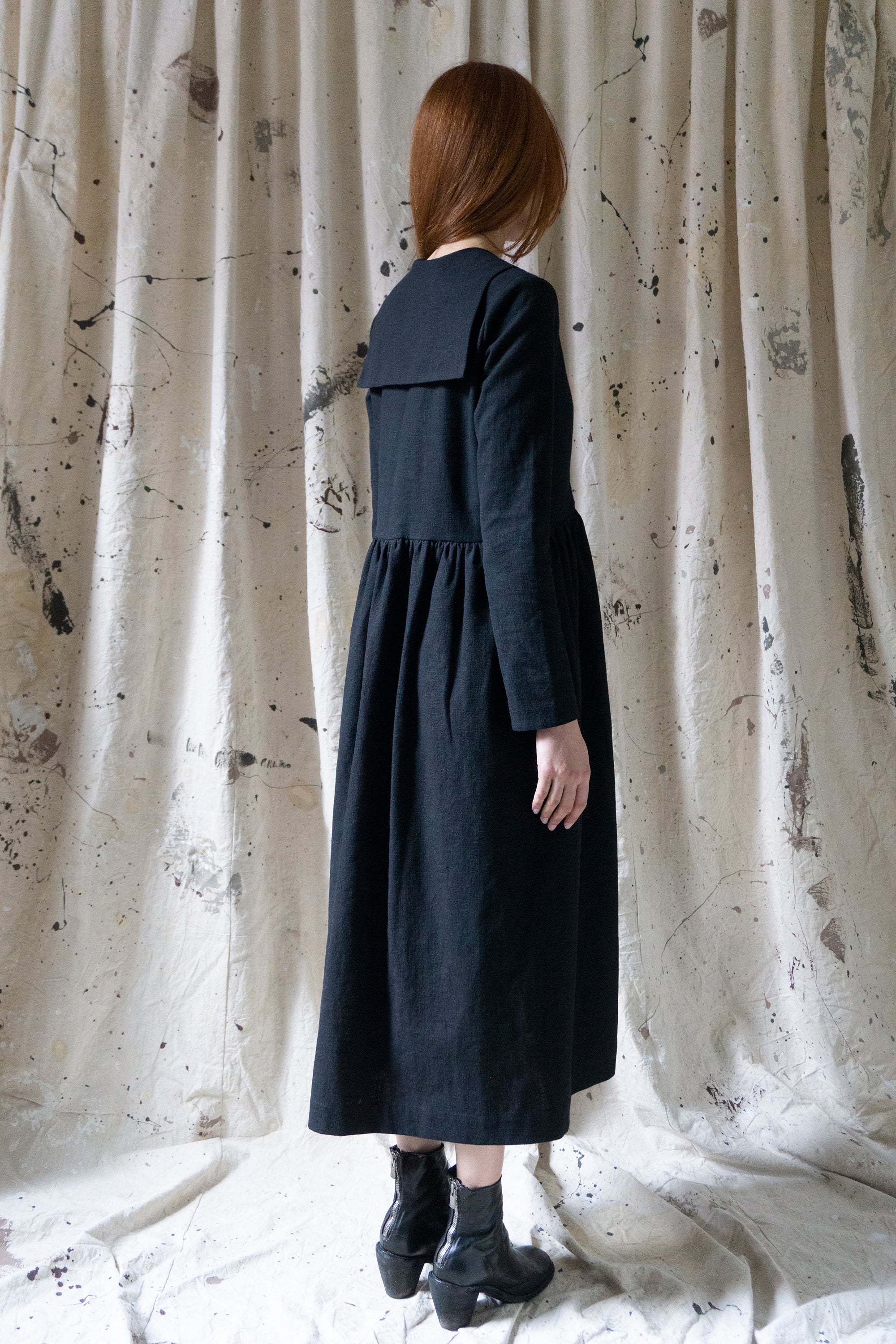 Mara Linen Dress - Black