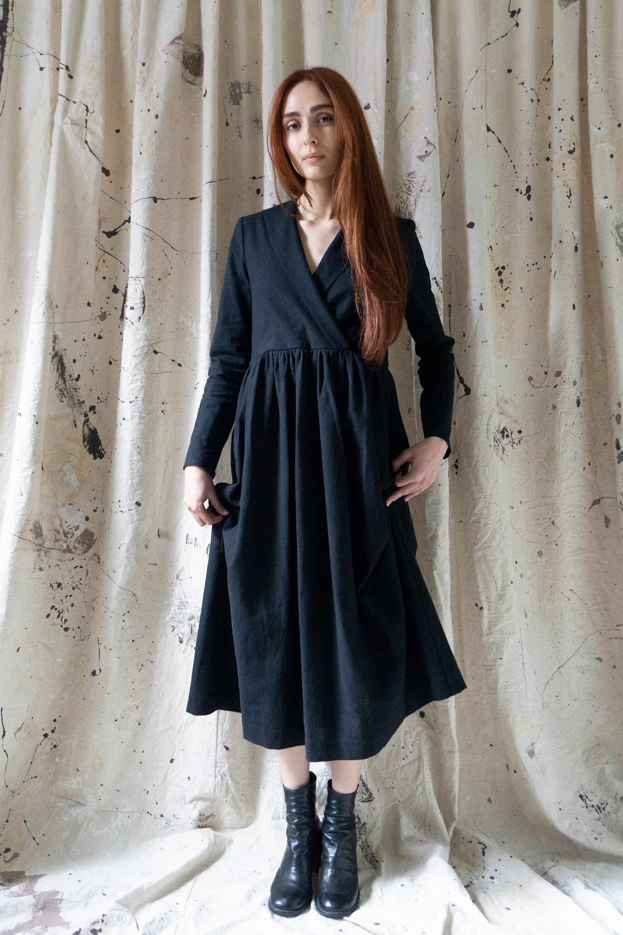 Mara Linen Dress - Black
