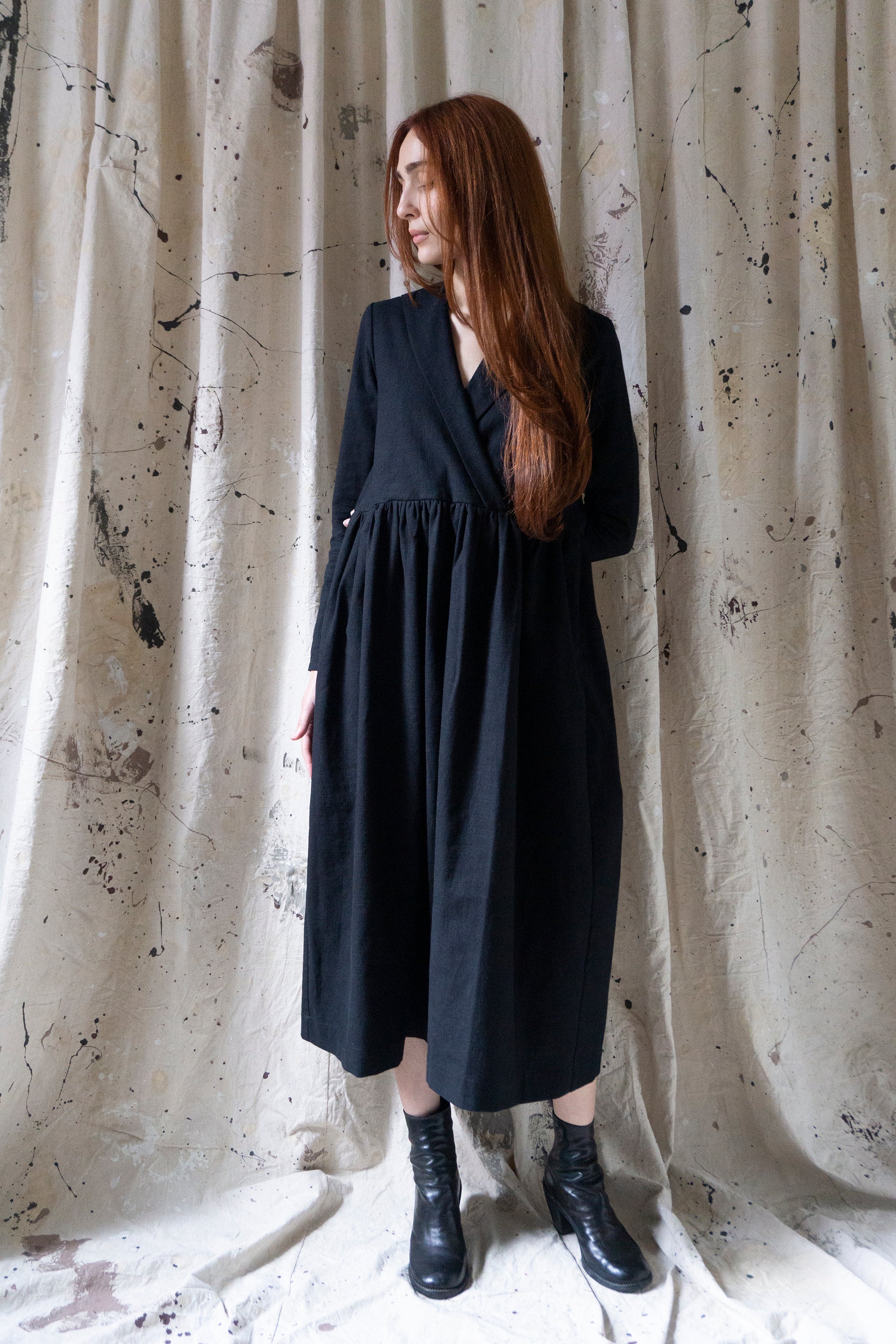 Mara Linen Dress - Black