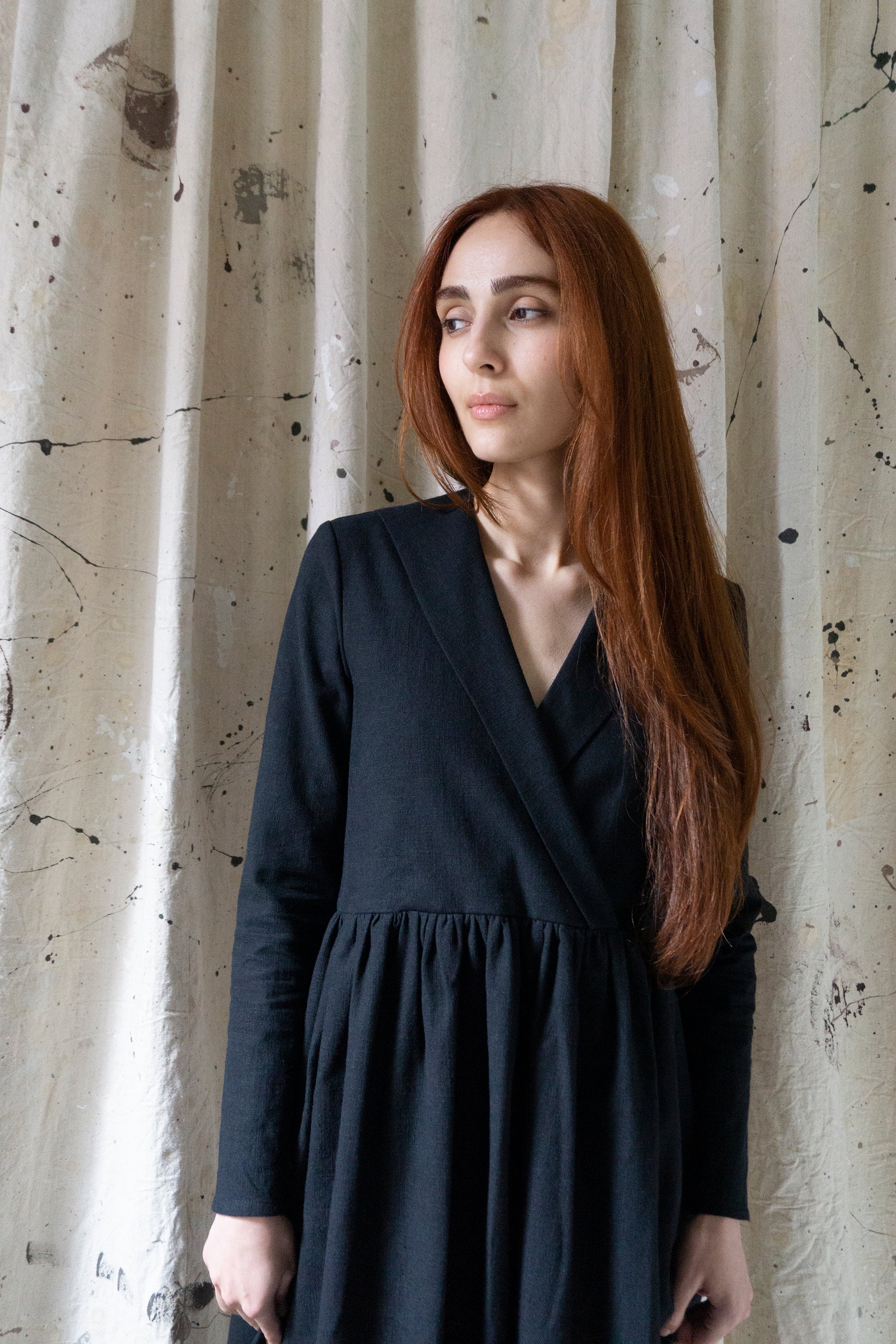 Mara Linen Dress - Black