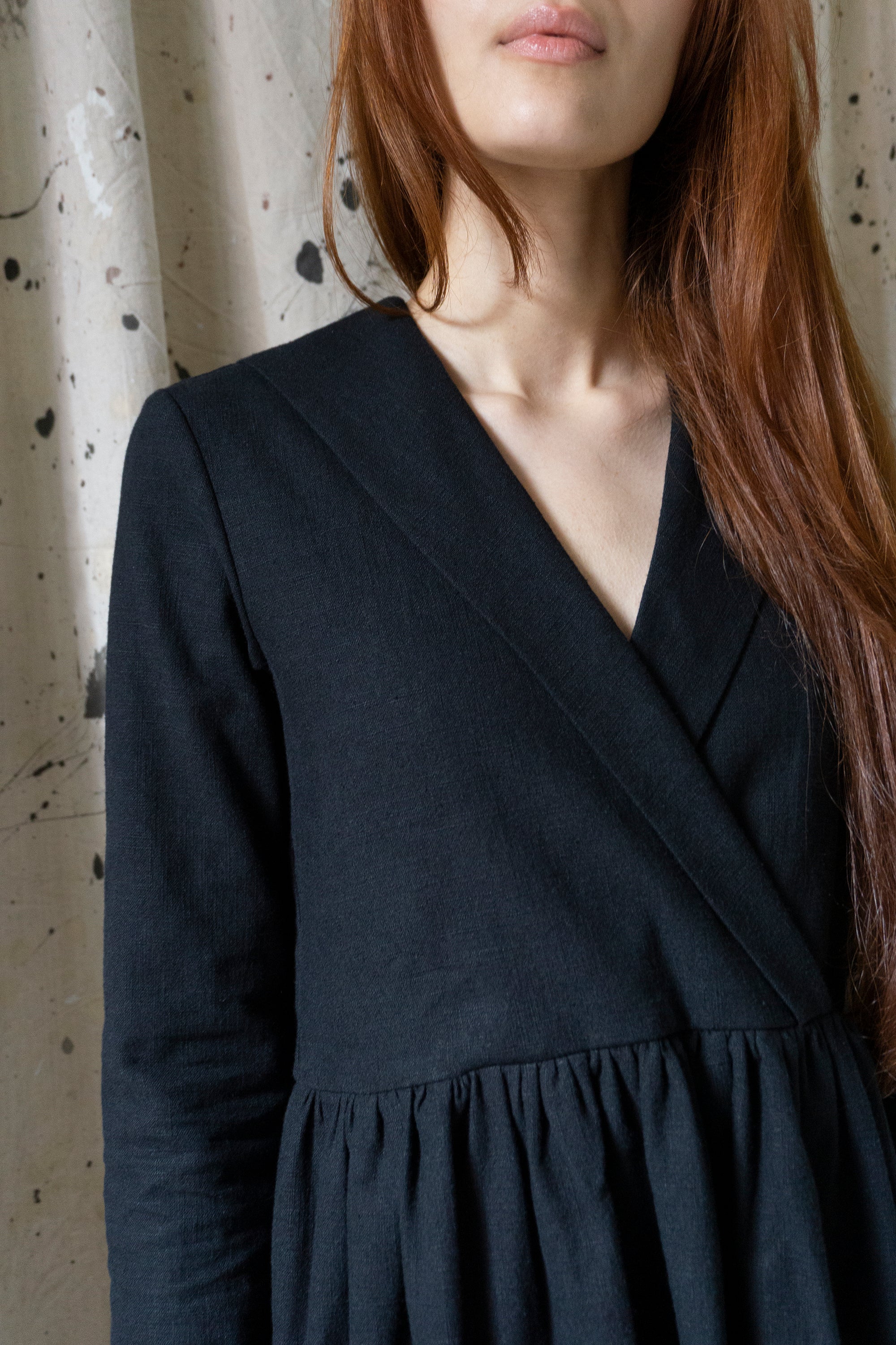 Mara Linen Dress - Black