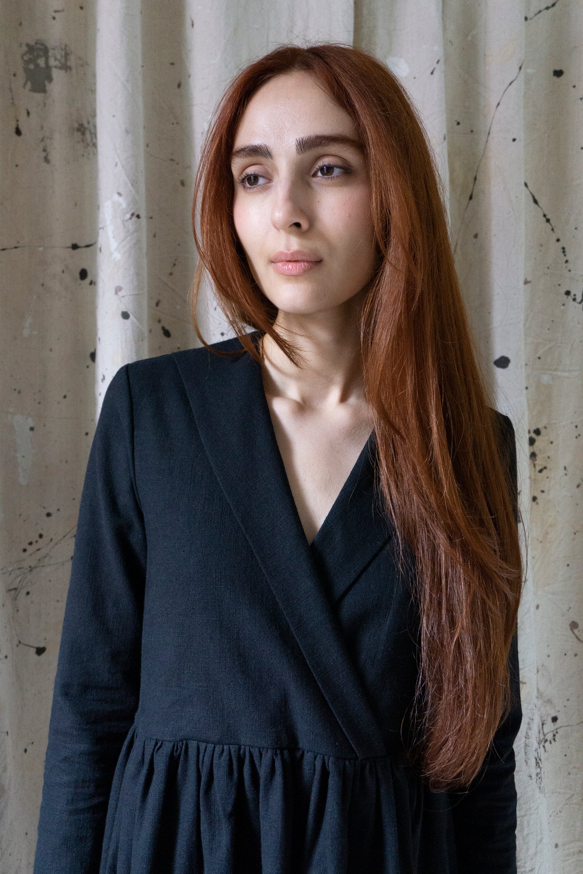 Mara Linen Dress - Black