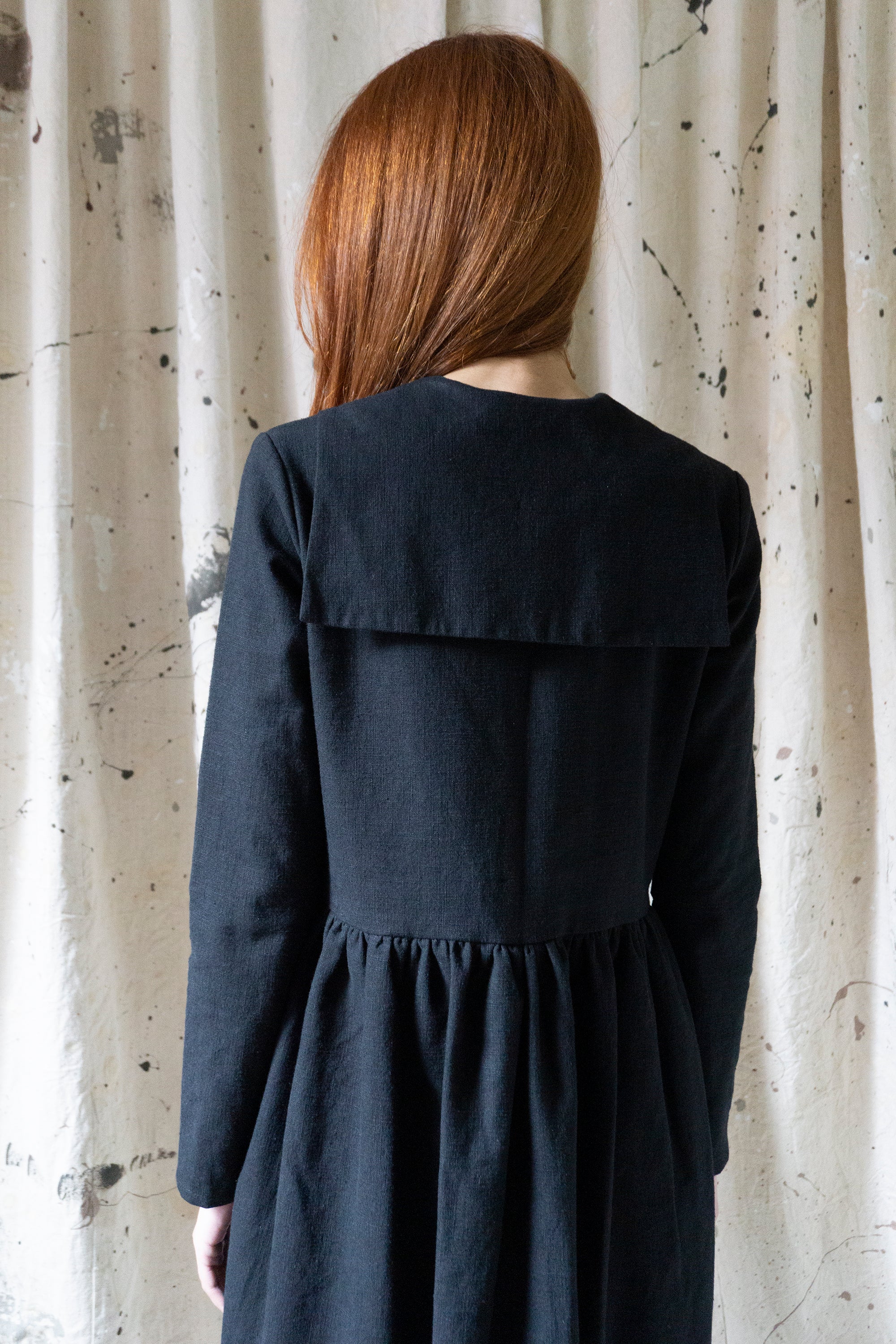 Mara Linen Dress - Black