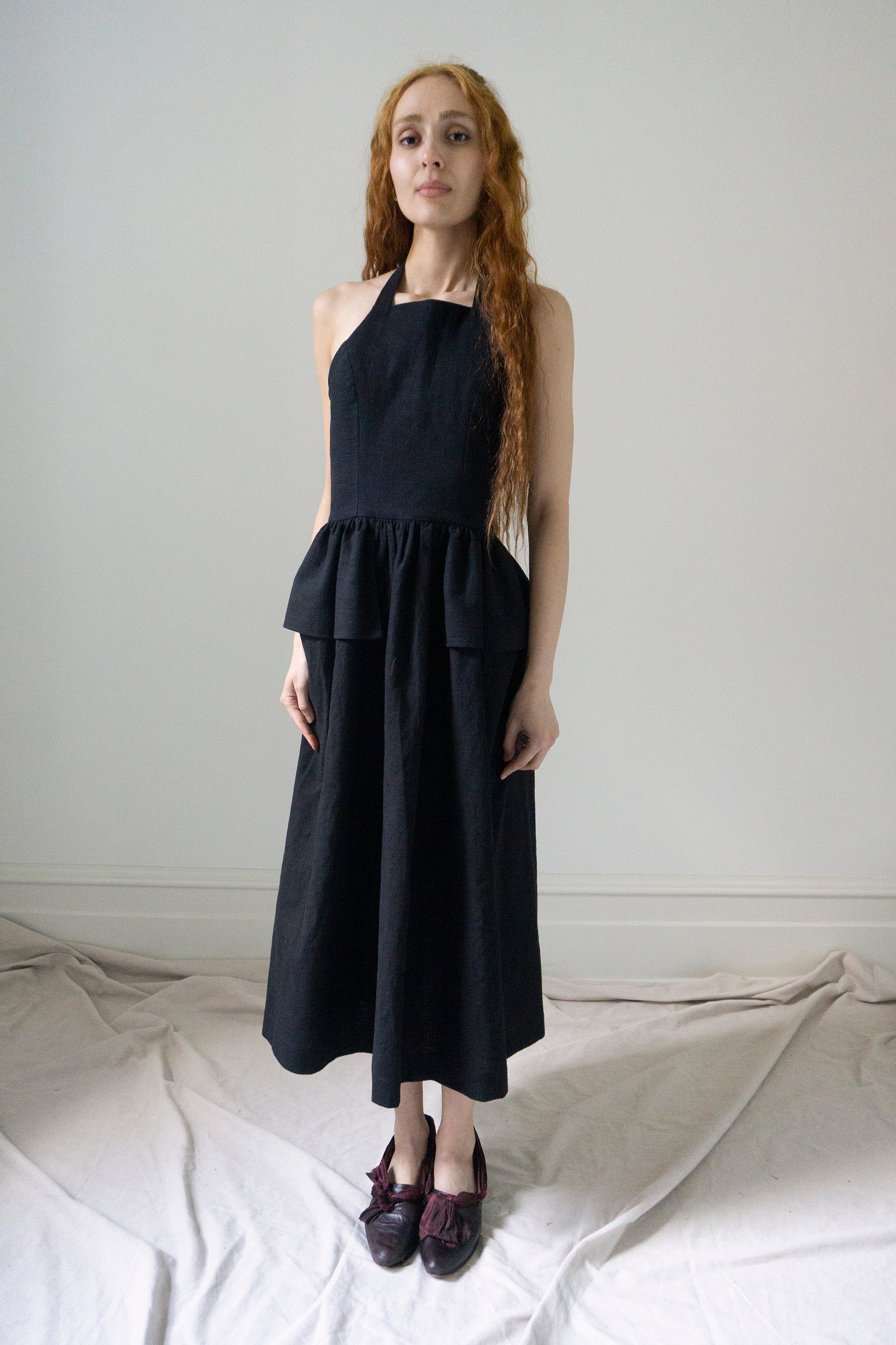 Robe en lin Mathilde - Noir