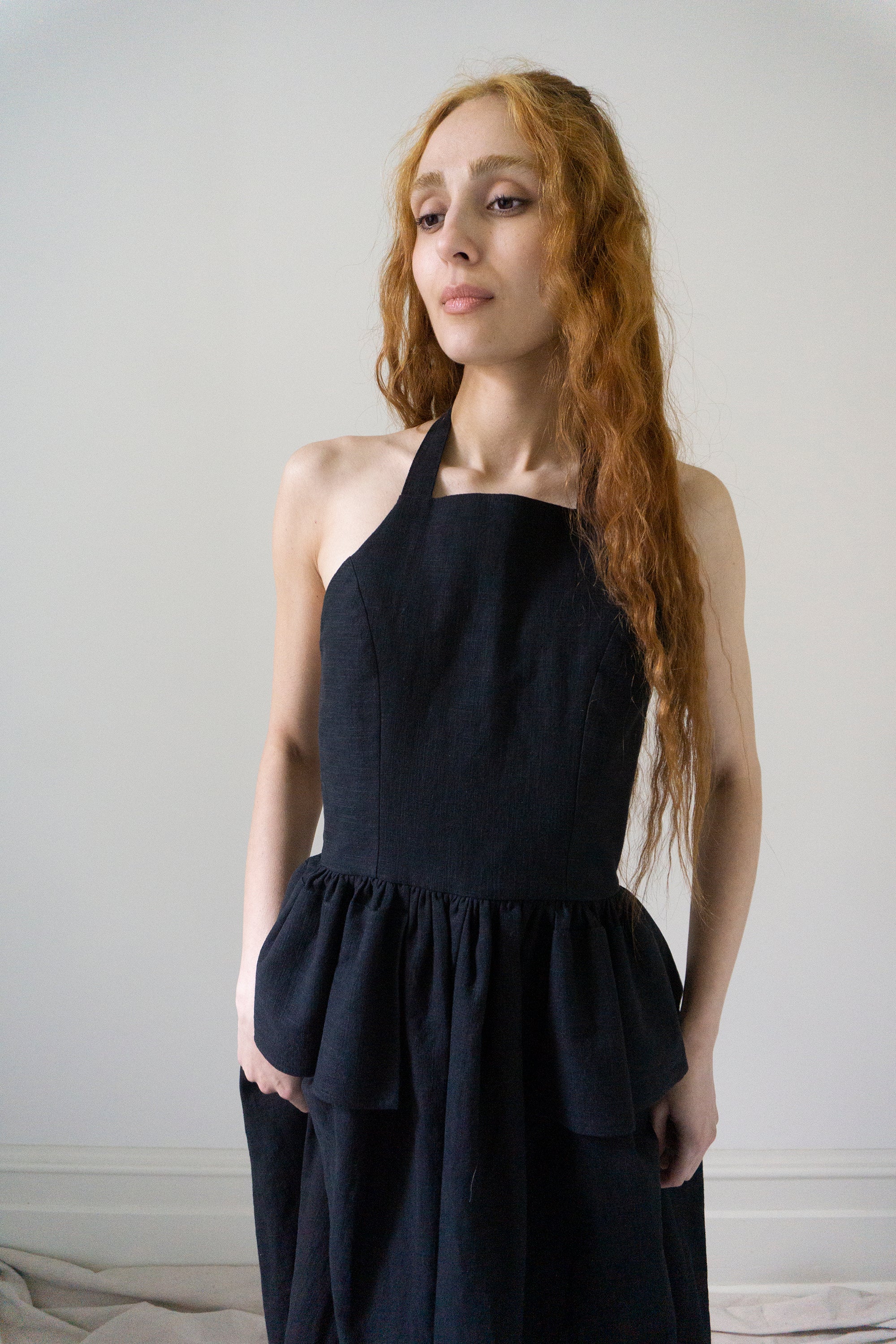 Robe en lin Mathilde - Noir