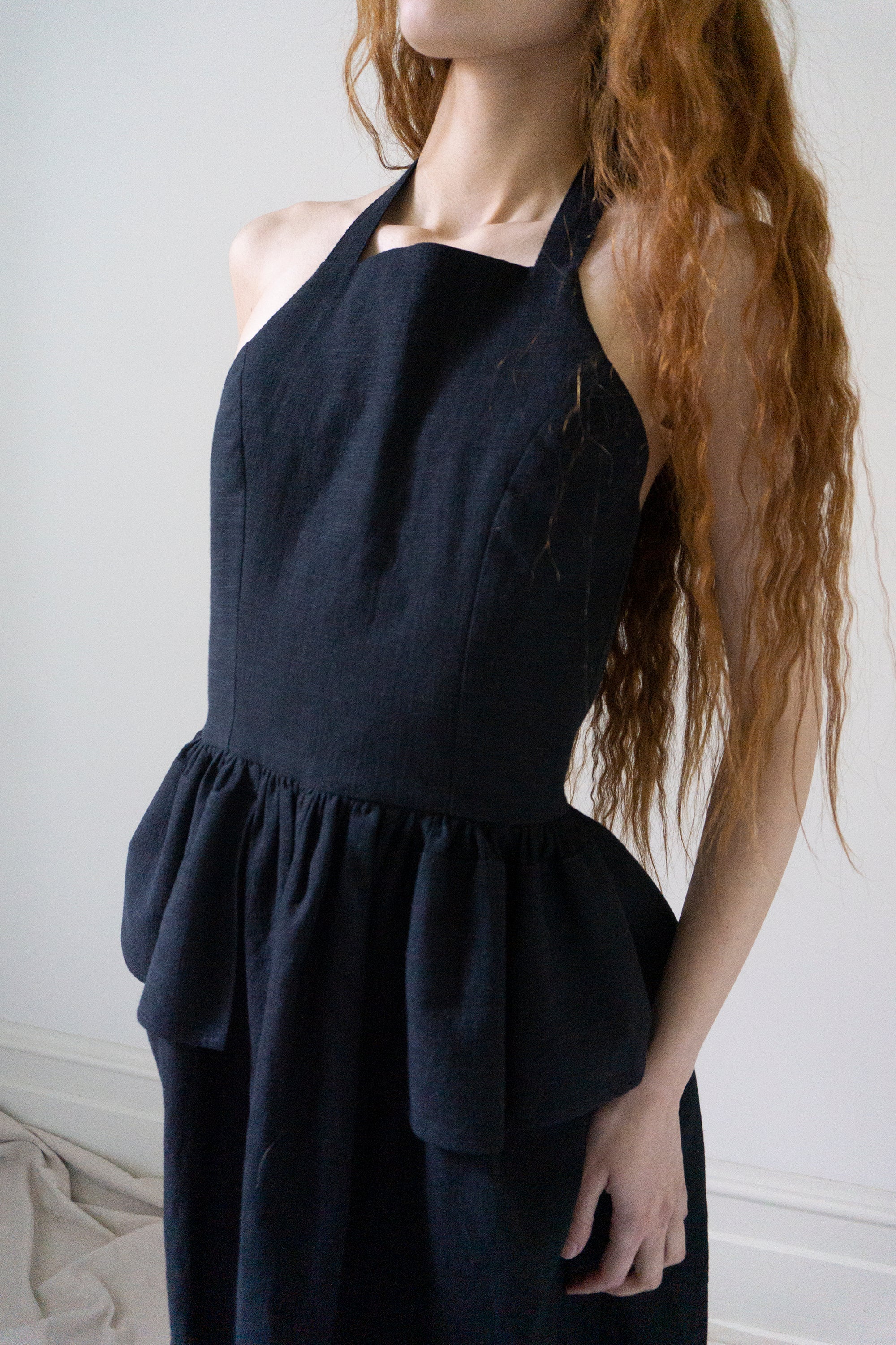 Robe en lin Mathilde - Noir