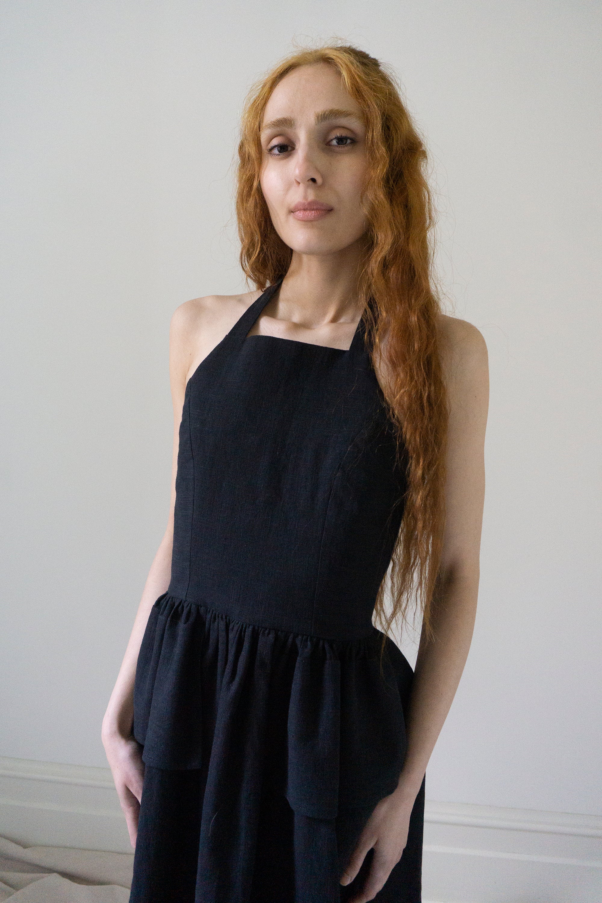 Robe en lin Mathilde - Noir