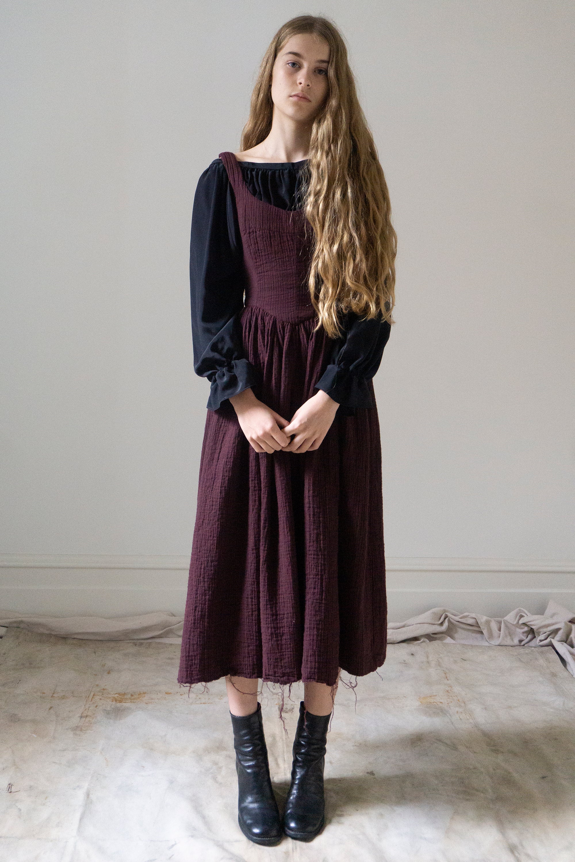 Hemlock Dress - Merlot Stripe