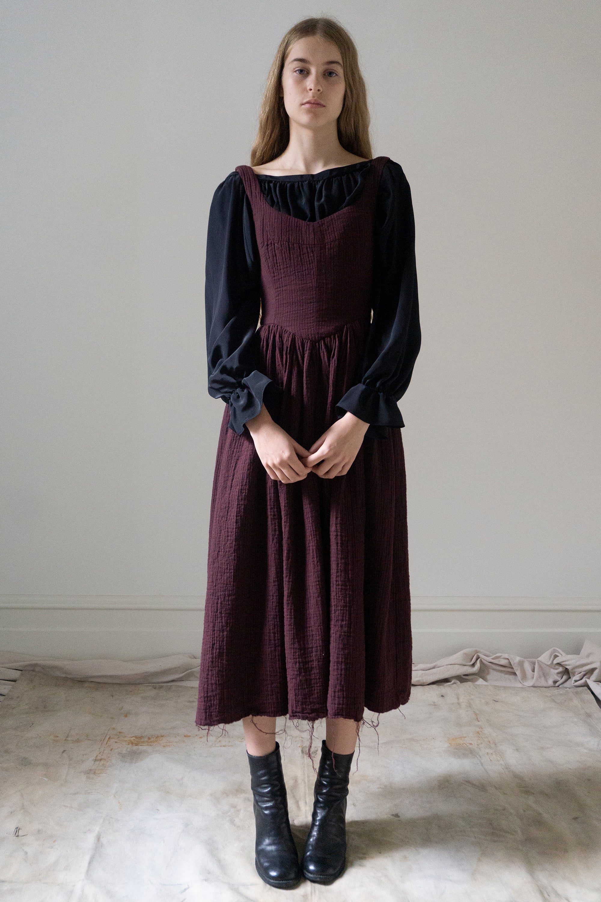 Hemlock Dress - Merlot Stripe