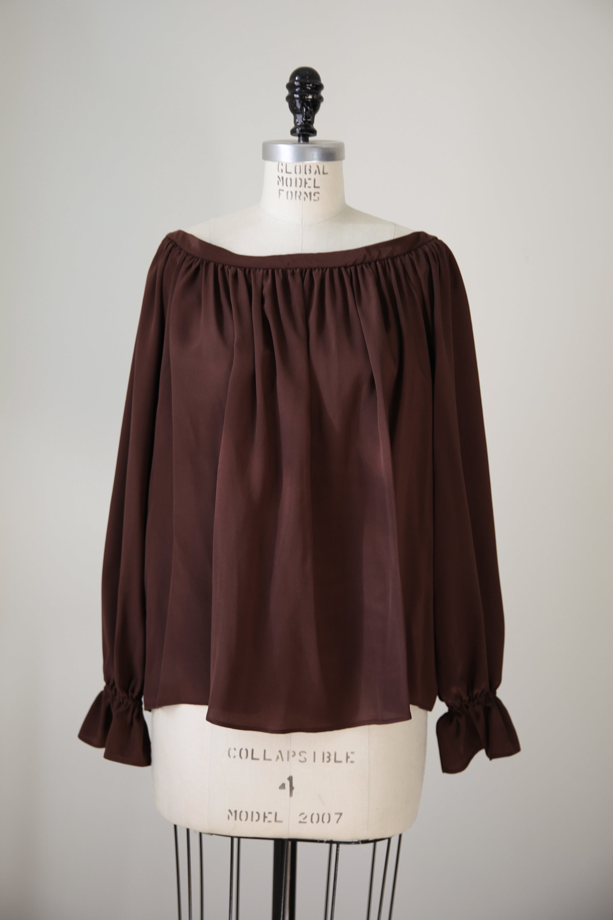 Mariposa Silk Blouse - Cocoa