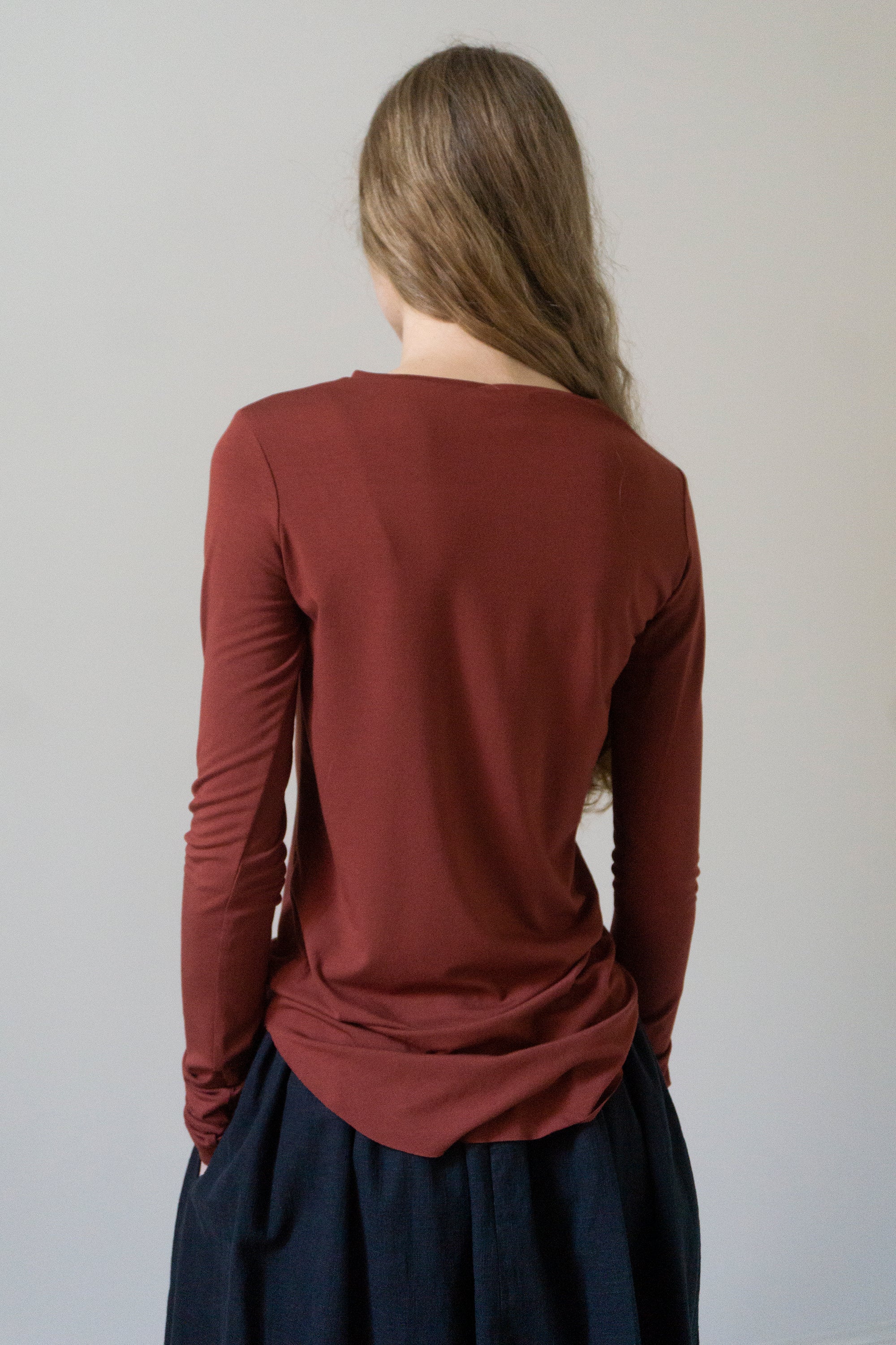 Jersey Long Sleeve Top - Crimson
