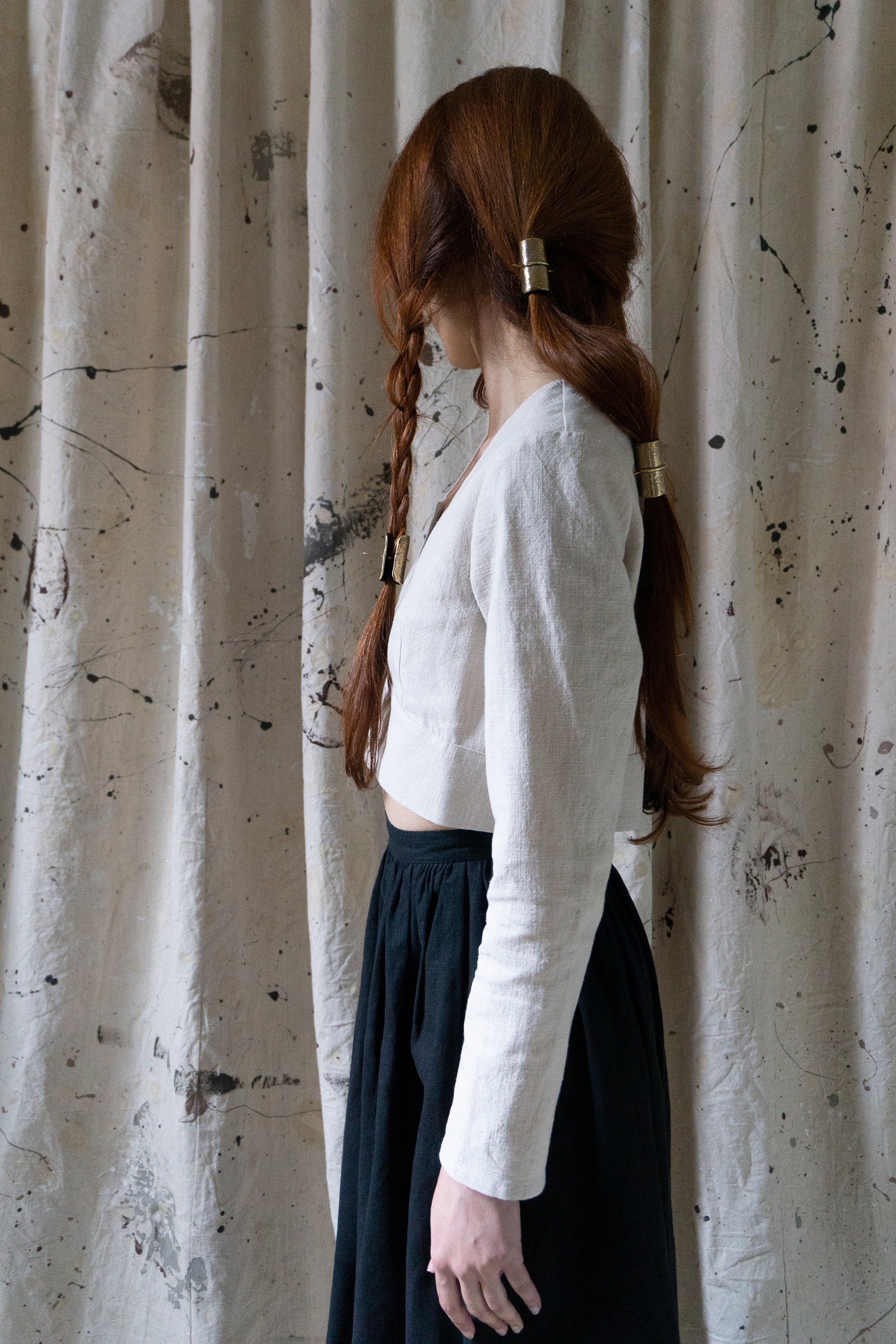 Eloise Linen Top - Chalk