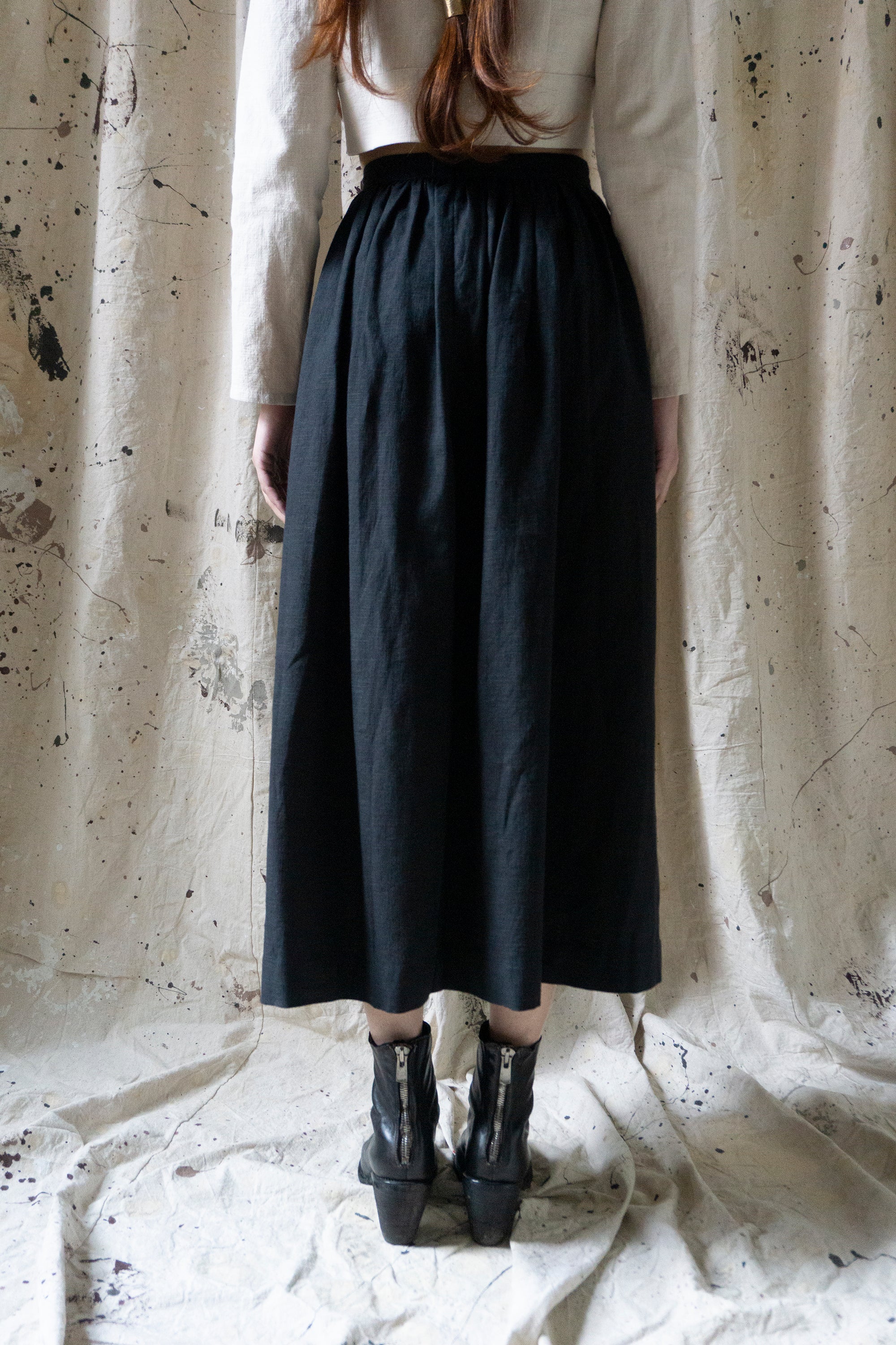 Marla Linen Skirt - Black