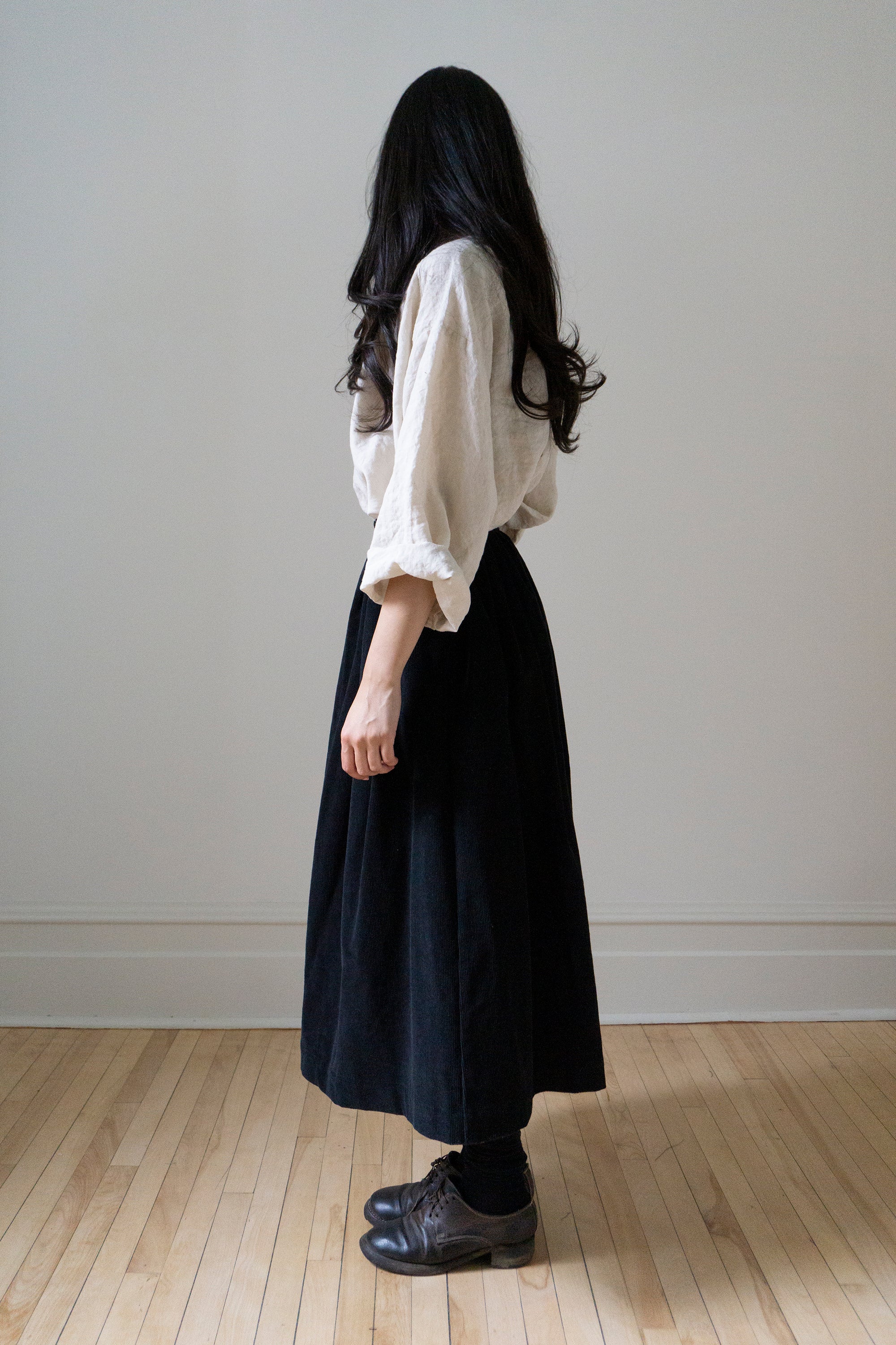 Marla Corduroy Skirt - Black