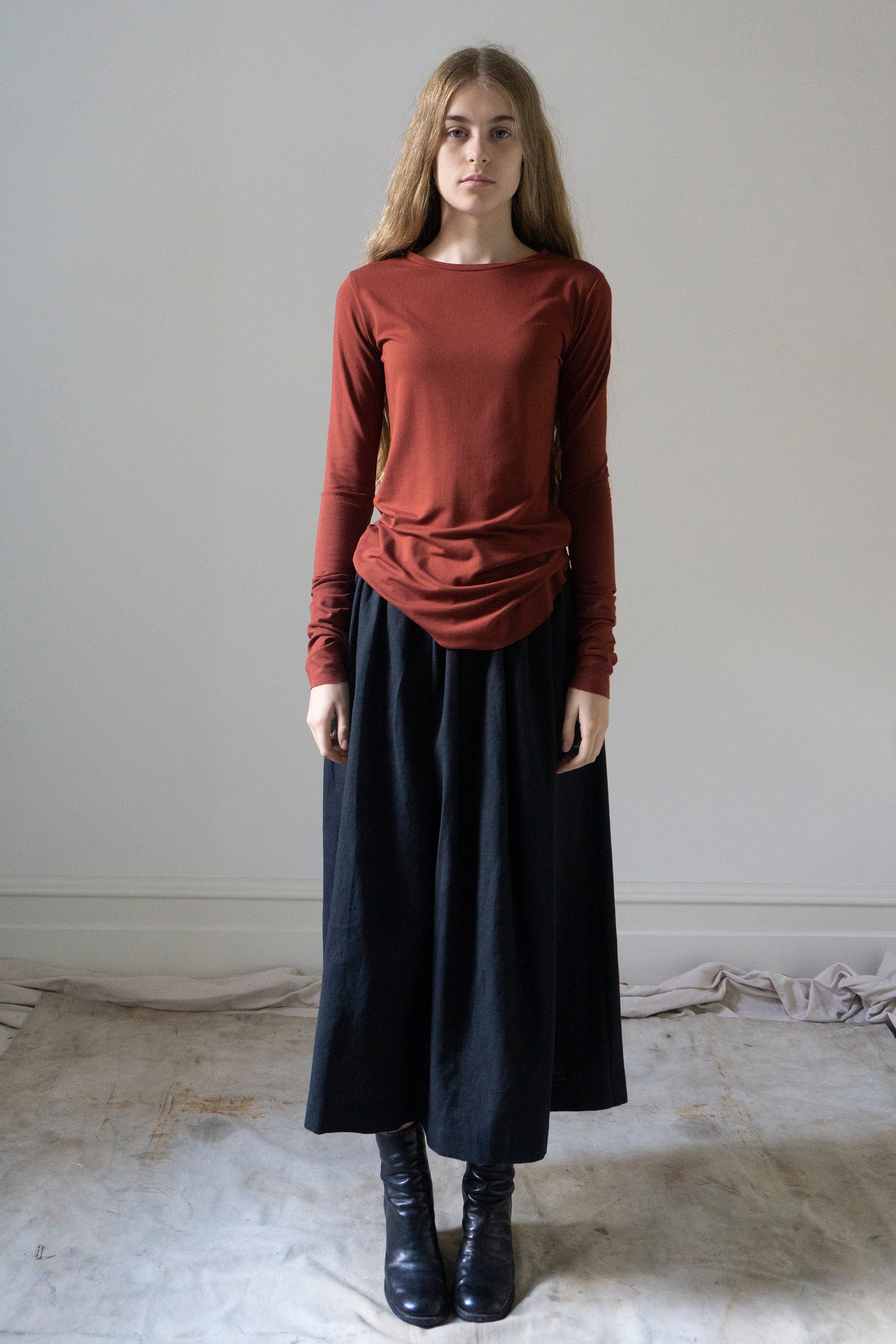 Jersey Long Sleeve Top - Crimson