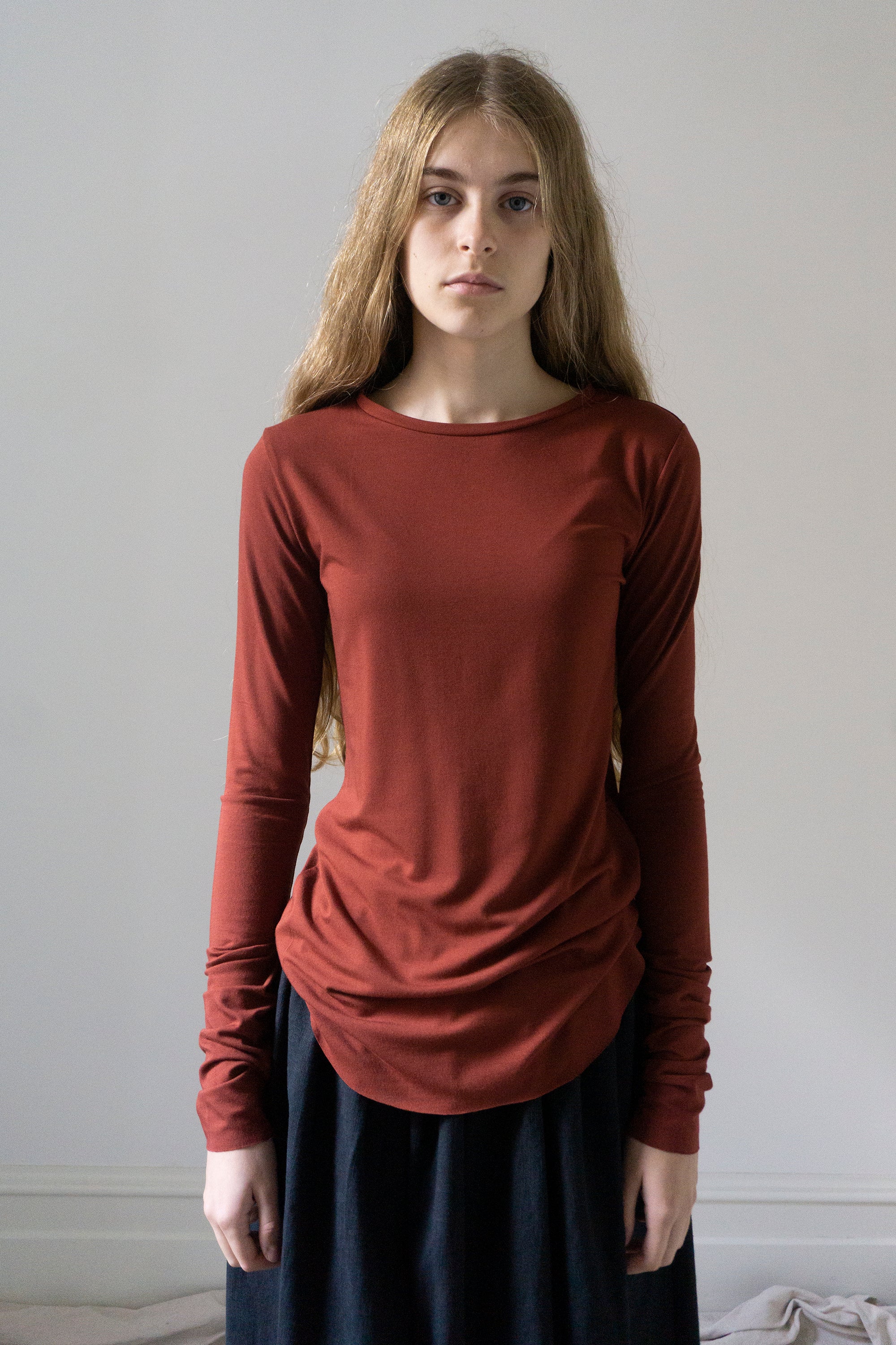 Jersey Long Sleeve Top - Crimson