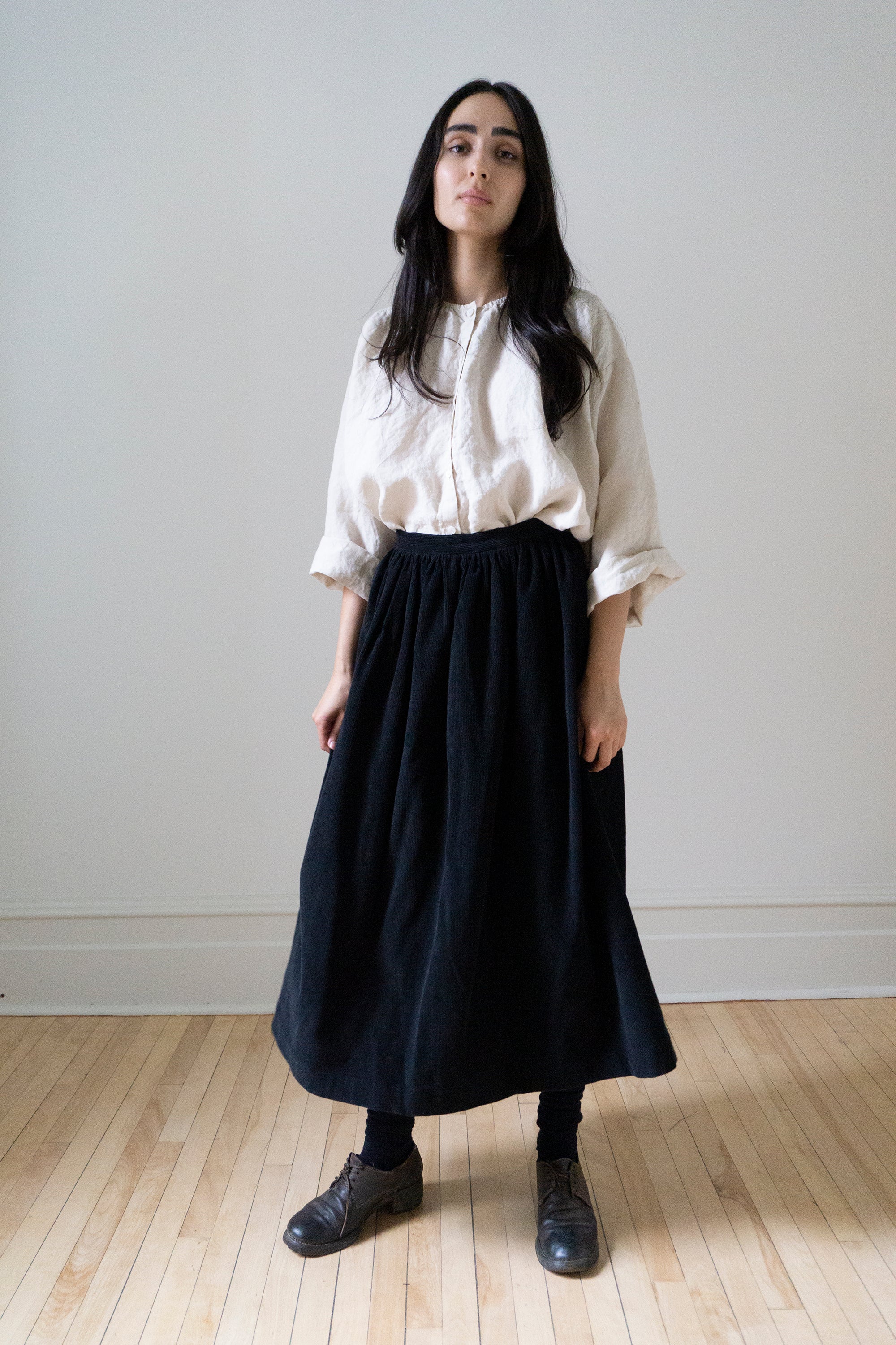 Marla Corduroy Skirt - Black