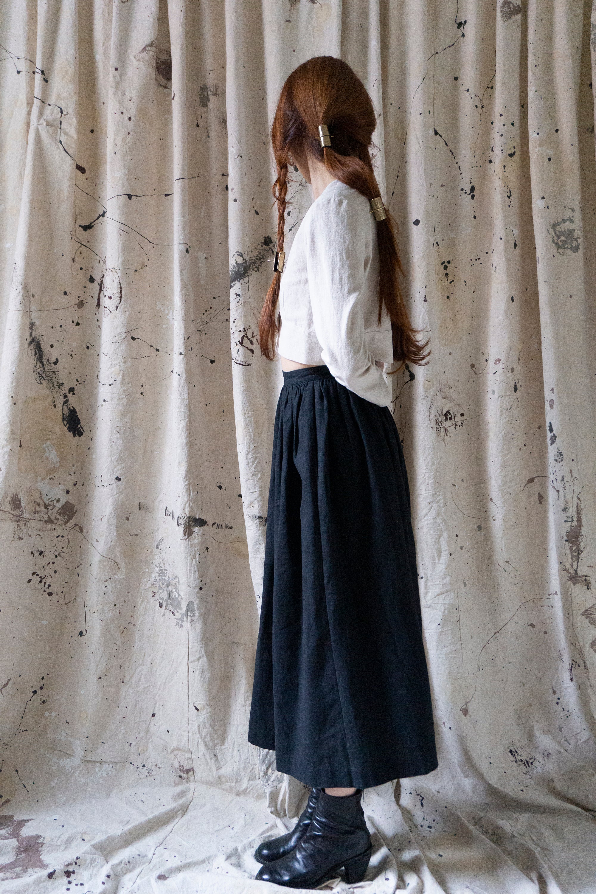 Marla Linen Skirt - Black