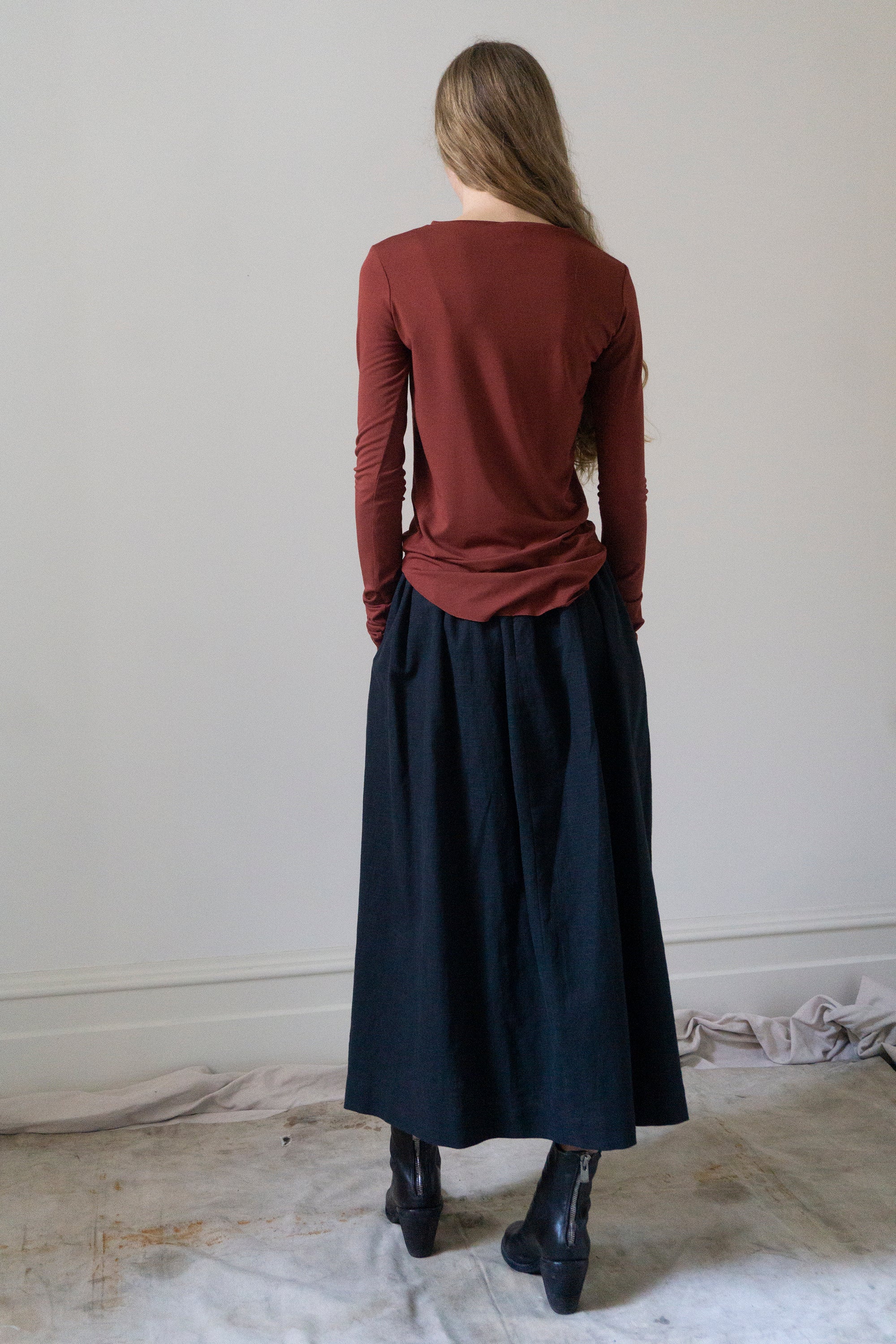 Jersey Long Sleeve Top - Crimson