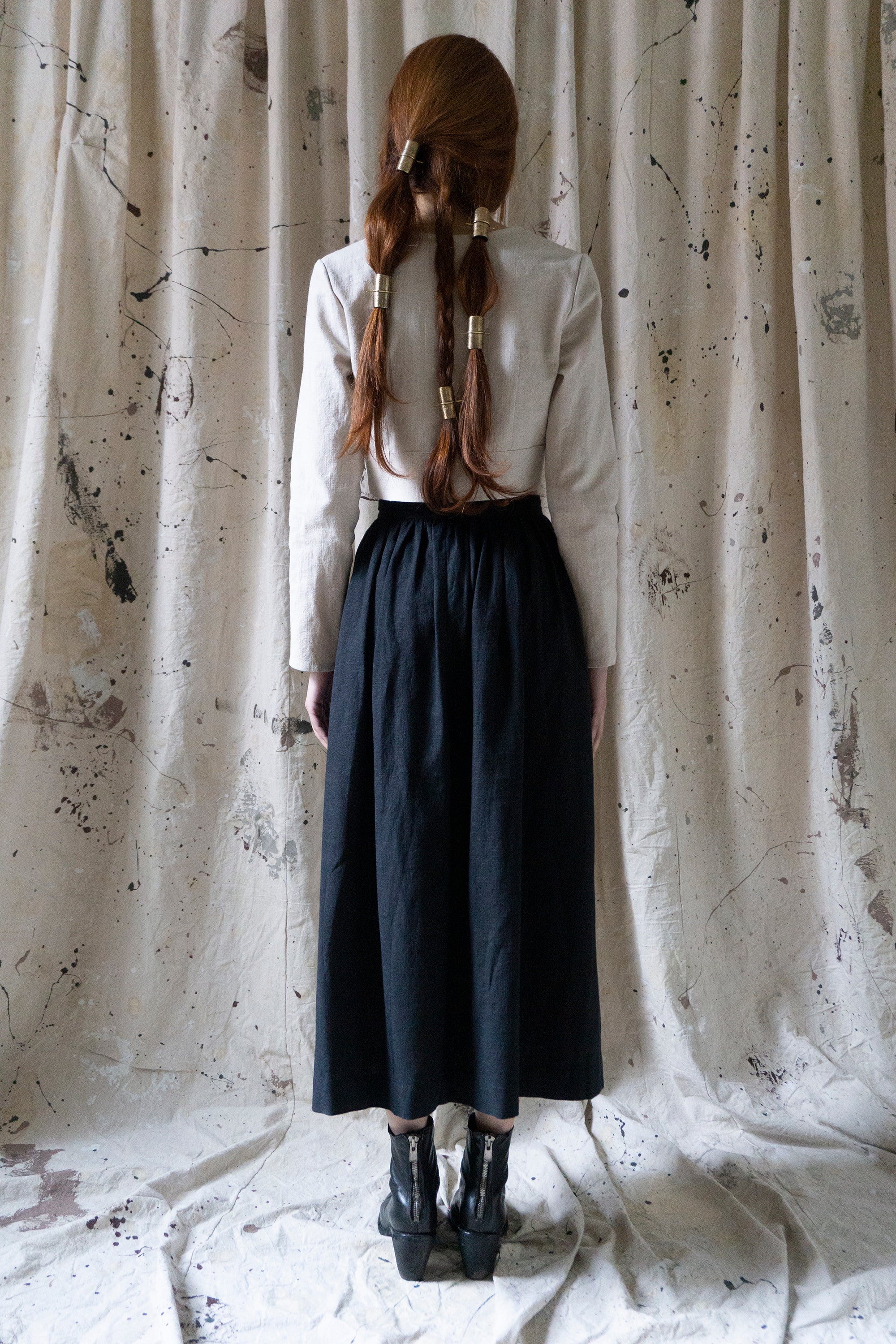 Marla Linen Skirt - Black
