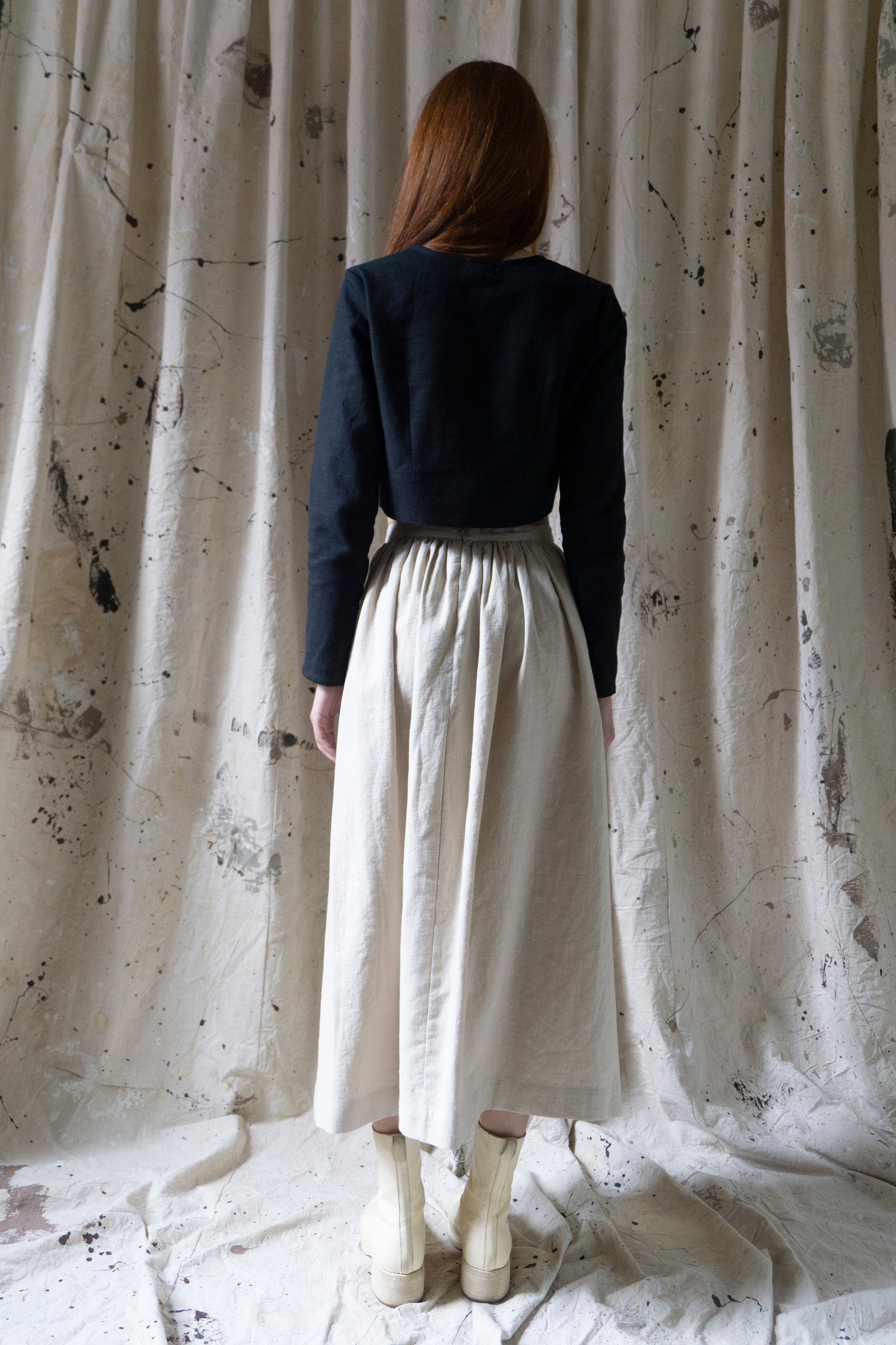 Marla Linen Skirt - Chalk