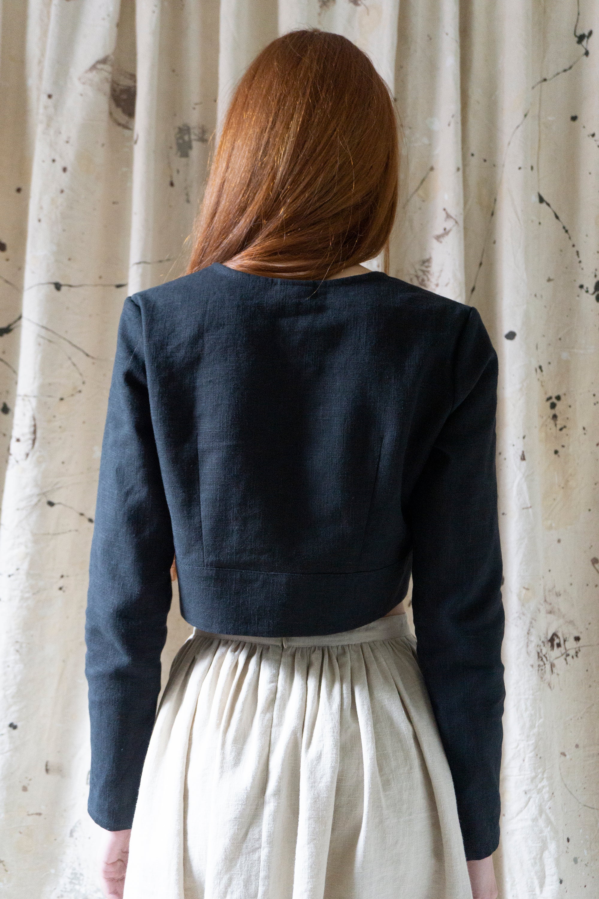 Eloise Linen Top - Black