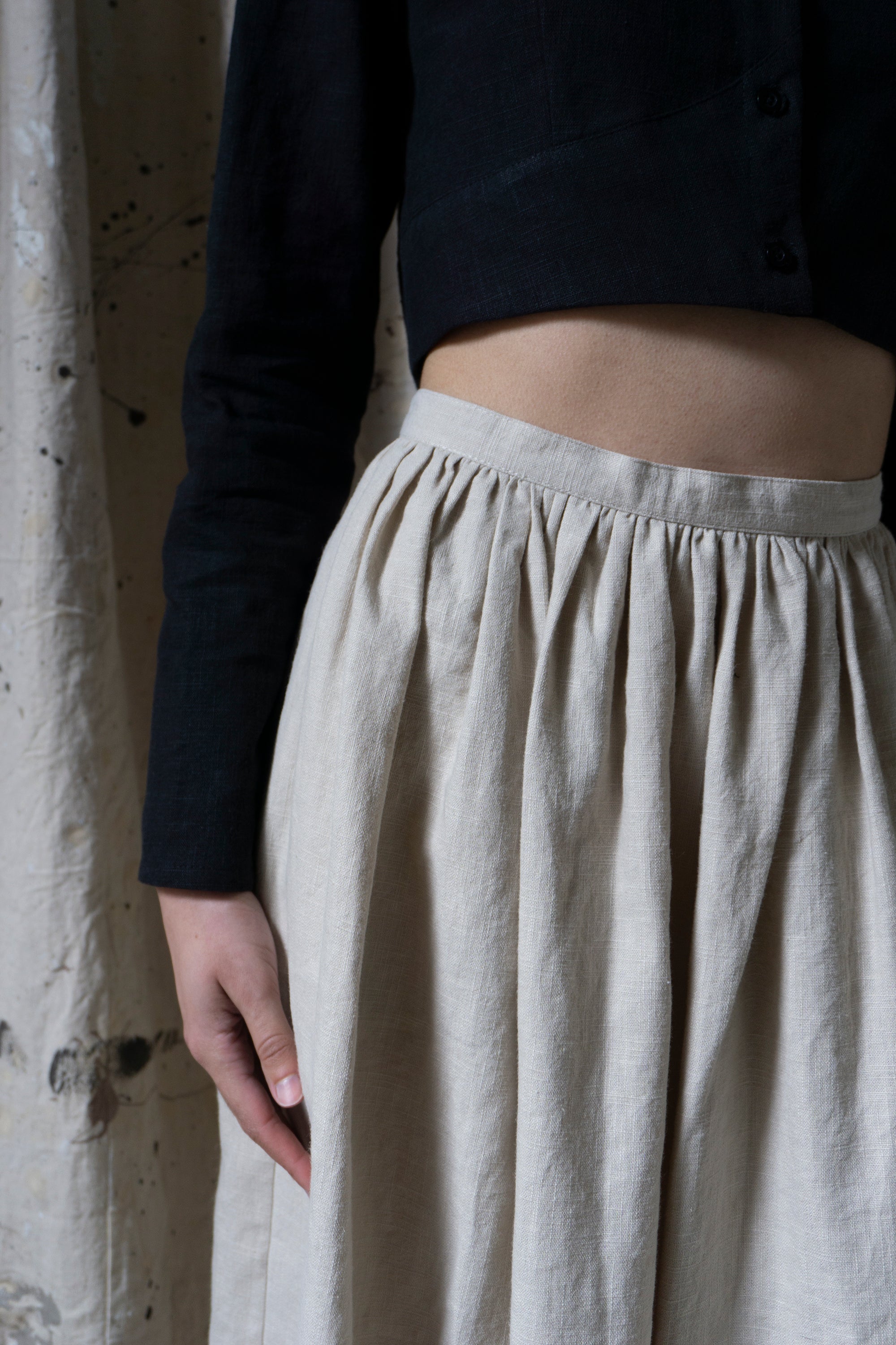 Marla Linen Skirt - Chalk