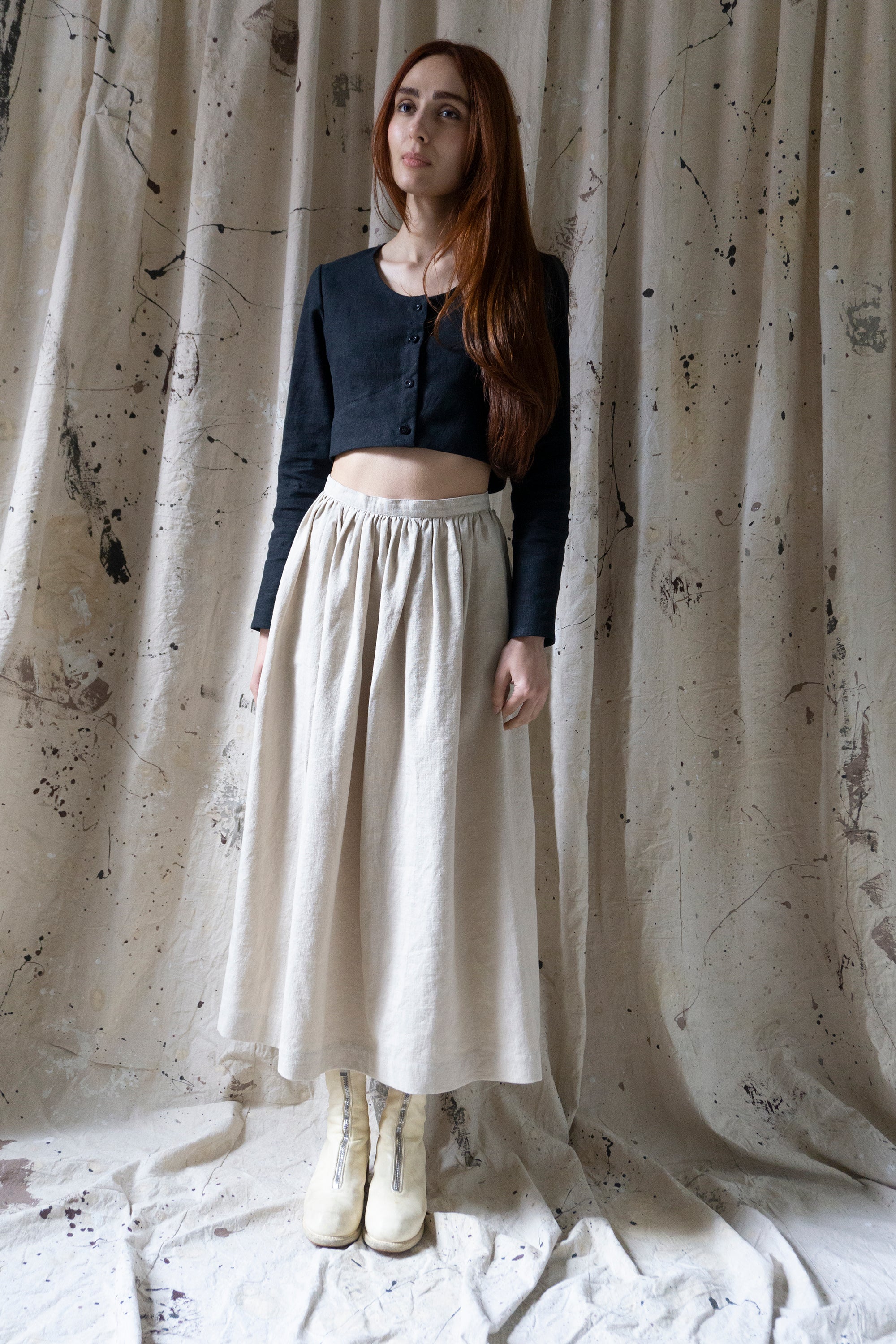 Eloise Linen Top - Black