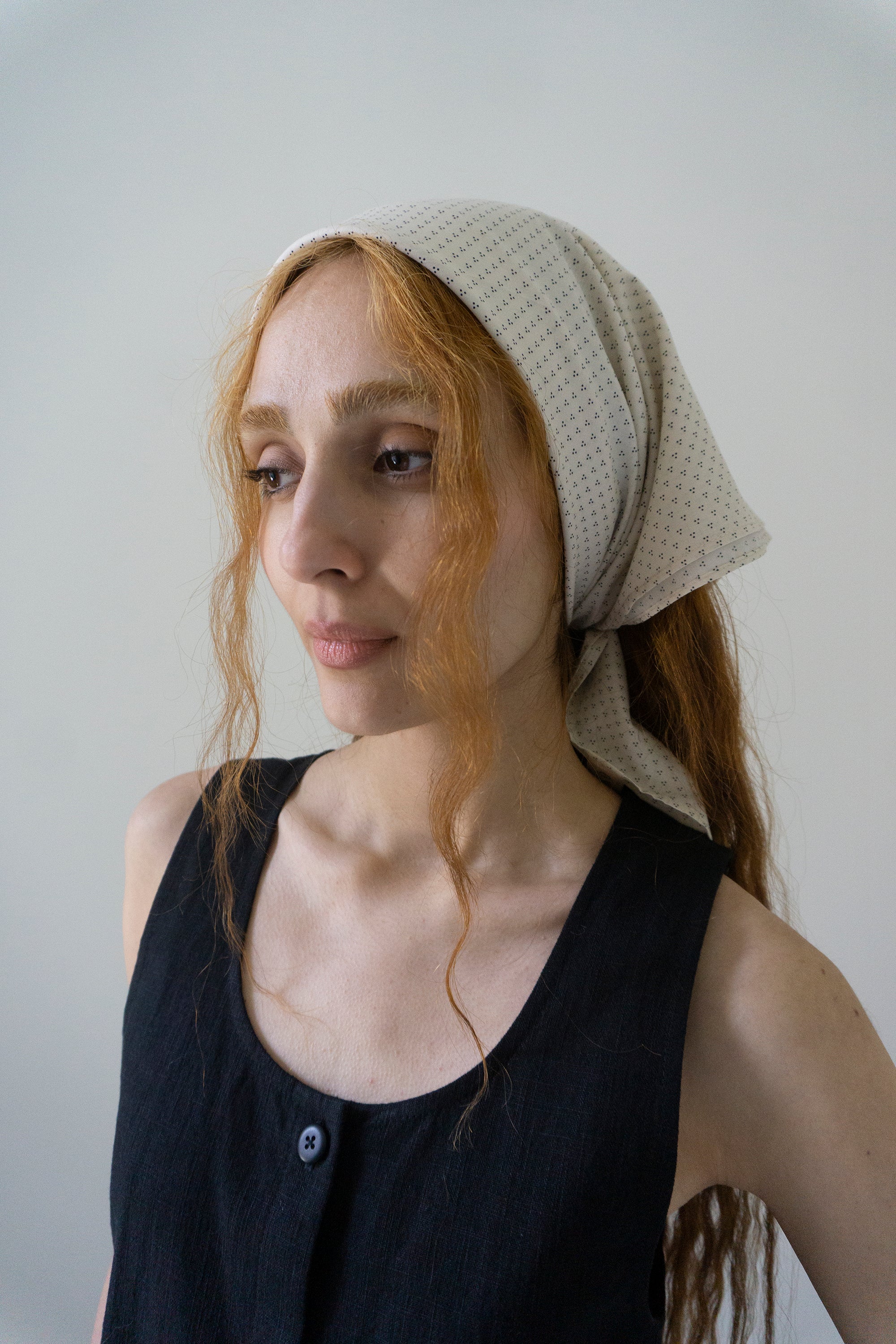 Scarf - White Calico